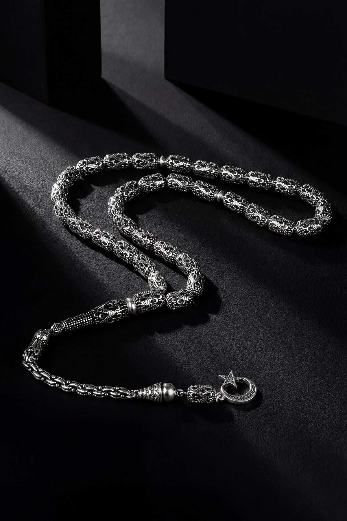 FRNCH 925 Ayar Gümüş ve Gümüş Renkli Tesbih FRJ80006-106-G2