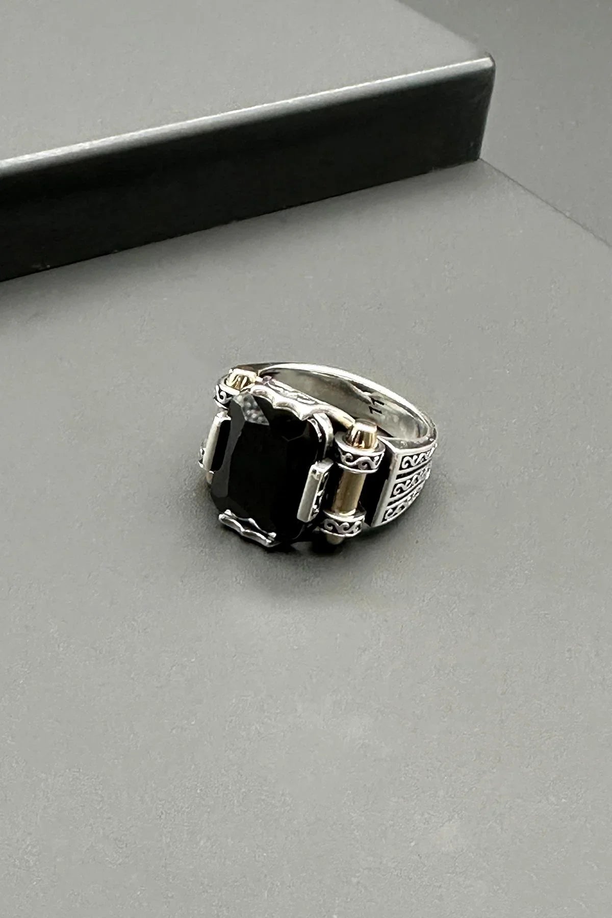 FRNCH 925 Ayar Gümüş Zirkon Taşlı Gümüş Renk Erkek Yüzük FRJ60045-145-AB5