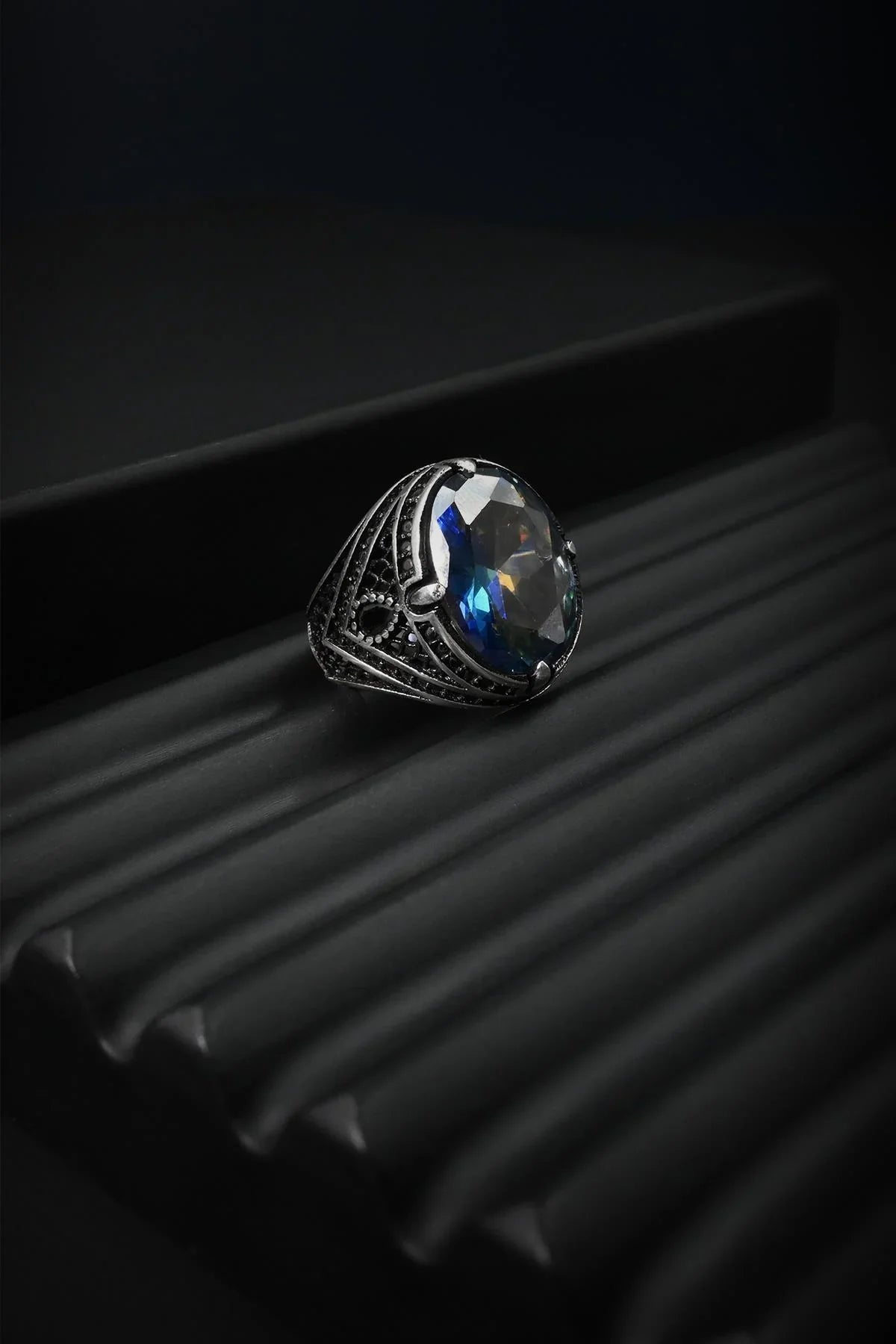 FRNCH 925 Ayar Gümüş Zirkon Taşlı Gümüş Renk Erkek Yüzük FRJ60046-146-A