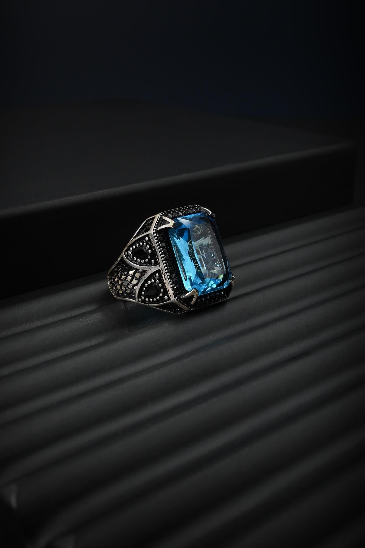 FRNCH 925 Ayar Gümüş Zirkon Taşlı Gümüş Renk Erkek Yüzük FRJ60046-146-A2