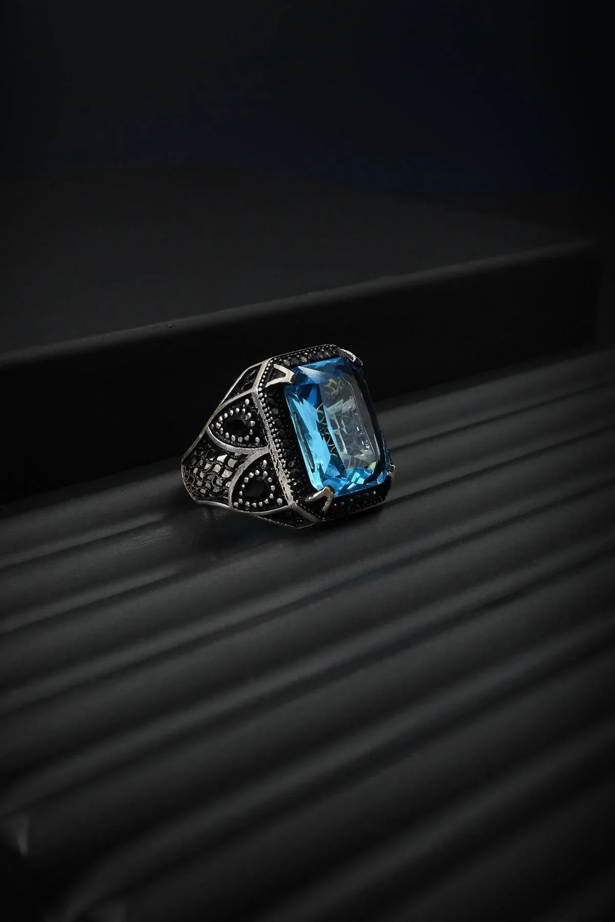 FRNCH 925 Ayar Gümüş Zirkon Taşlı Gümüş Renk Erkek Yüzük FRJ60046-146-A2