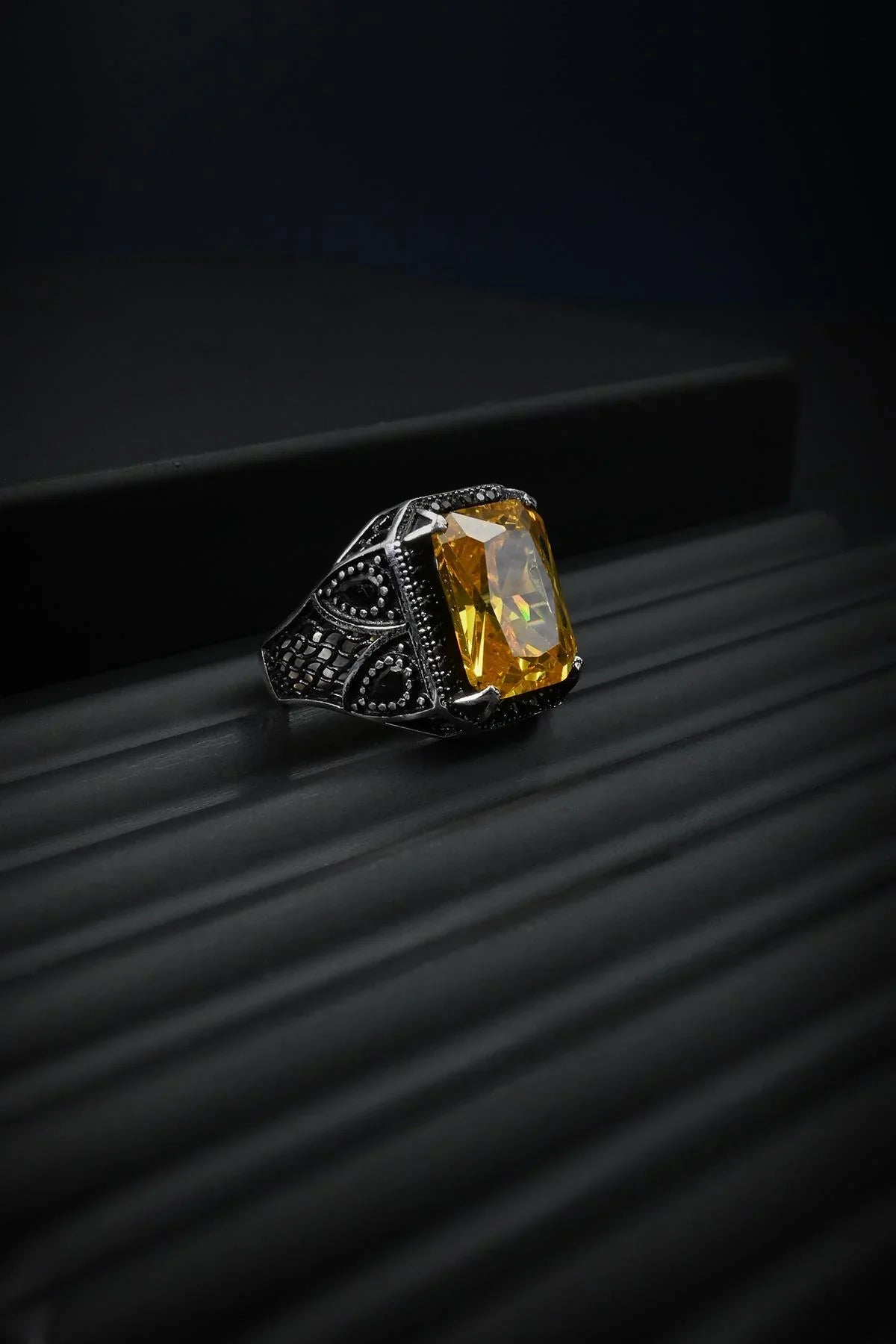 FRNCH 925 Ayar Gümüş Zirkon Taşlı Gümüş Renk Erkek Yüzük FRJ60046-146-A3