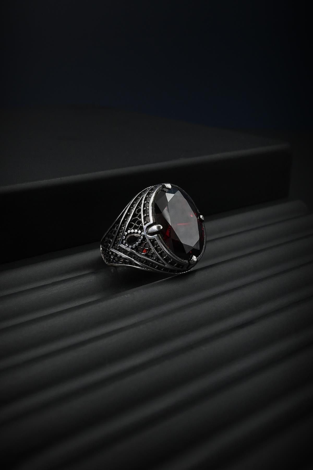 FRNCH 925 Ayar Gümüş Zirkon Taşlı Gümüş Renk Erkek Yüzük FRJ60046-146-A4