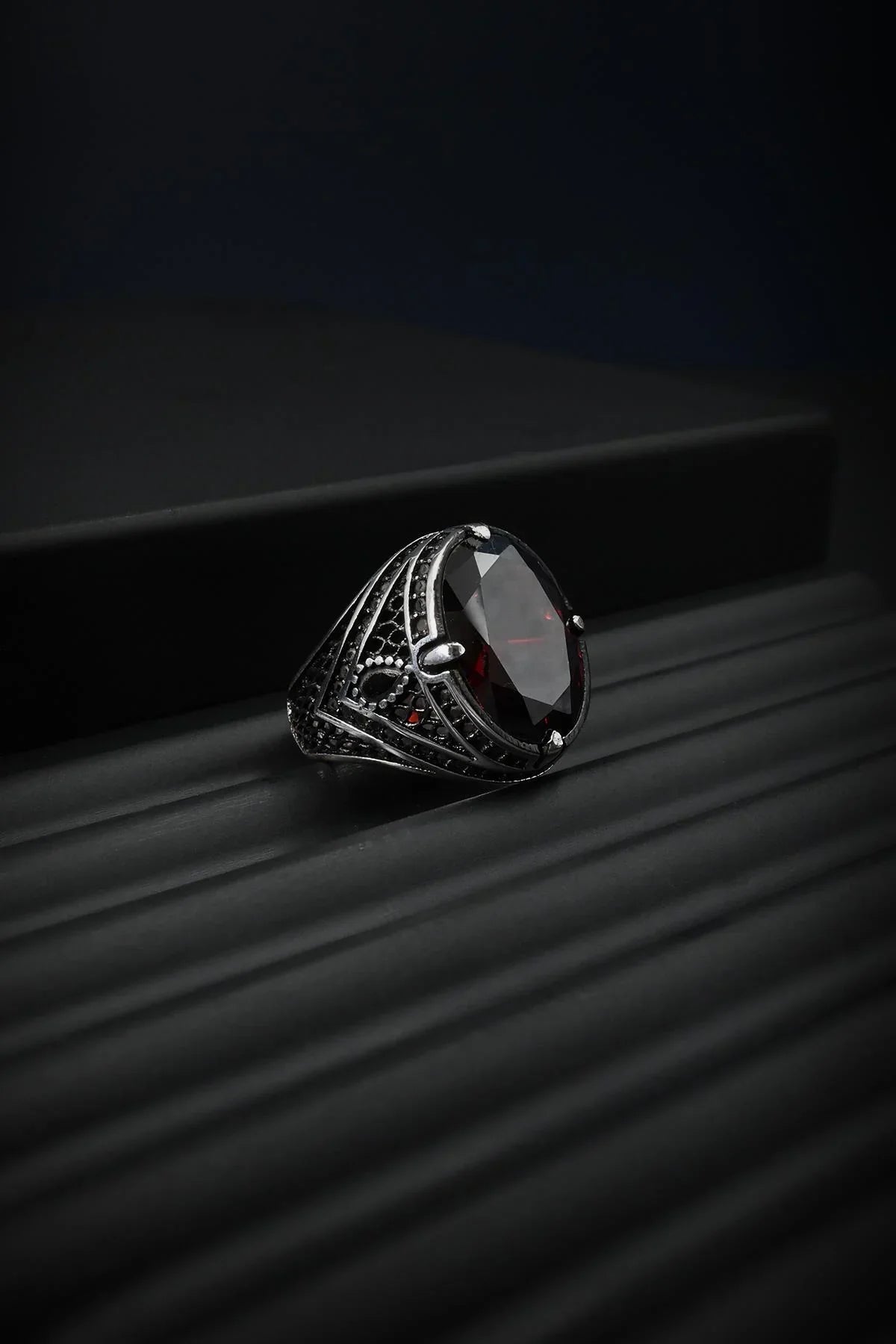 FRNCH 925 Ayar Gümüş Zirkon Taşlı Gümüş Renk Erkek Yüzük FRJ60046-146-A4