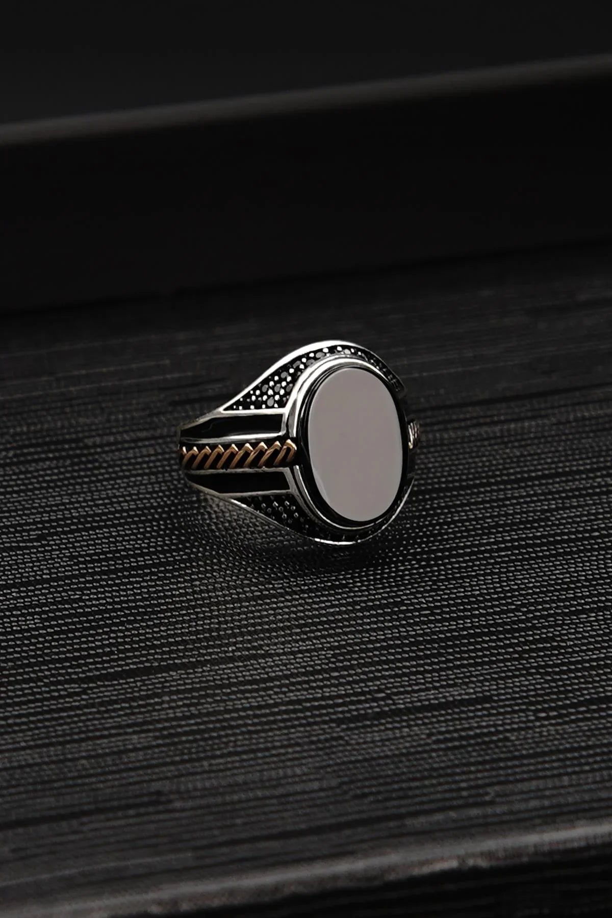 FRNCH 925 Ayar Gümüş Zirkon Taşlı Gümüş Renk Erkek Yüzük FRJ60079-179-A