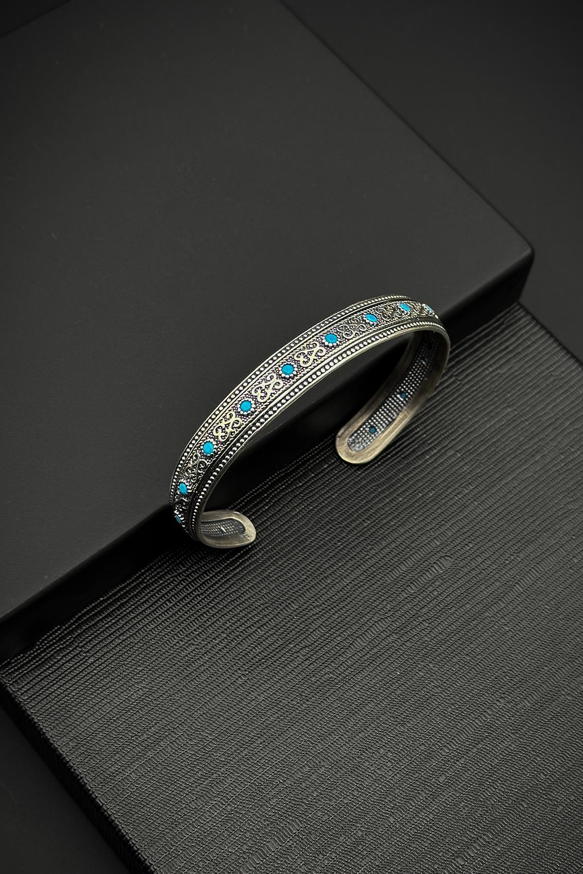 FRNCH 925 Ayar Gümüş Zirkon Taşlı İtalyan Model Gümüş Renk Erkek Bileklik FRJ12078-3078-MA2
