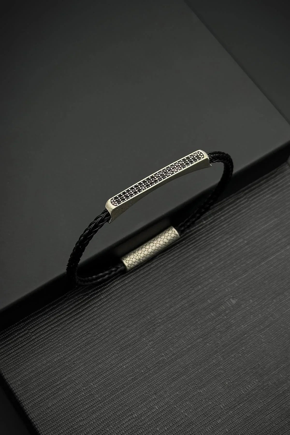 FRNCH 925 Ayar Gümüş Zirkon Taşlı italyan Model Gümüş Renk Erkek Bileklik FRJ12557-3557-A