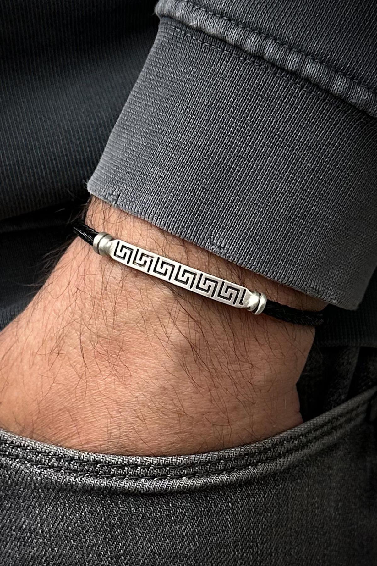 FRNCH 925 Ayar Gümüş Zirkon Taşlı italyan Model Gümüş Renk Erkek Bileklik FRJ12558-3558-A