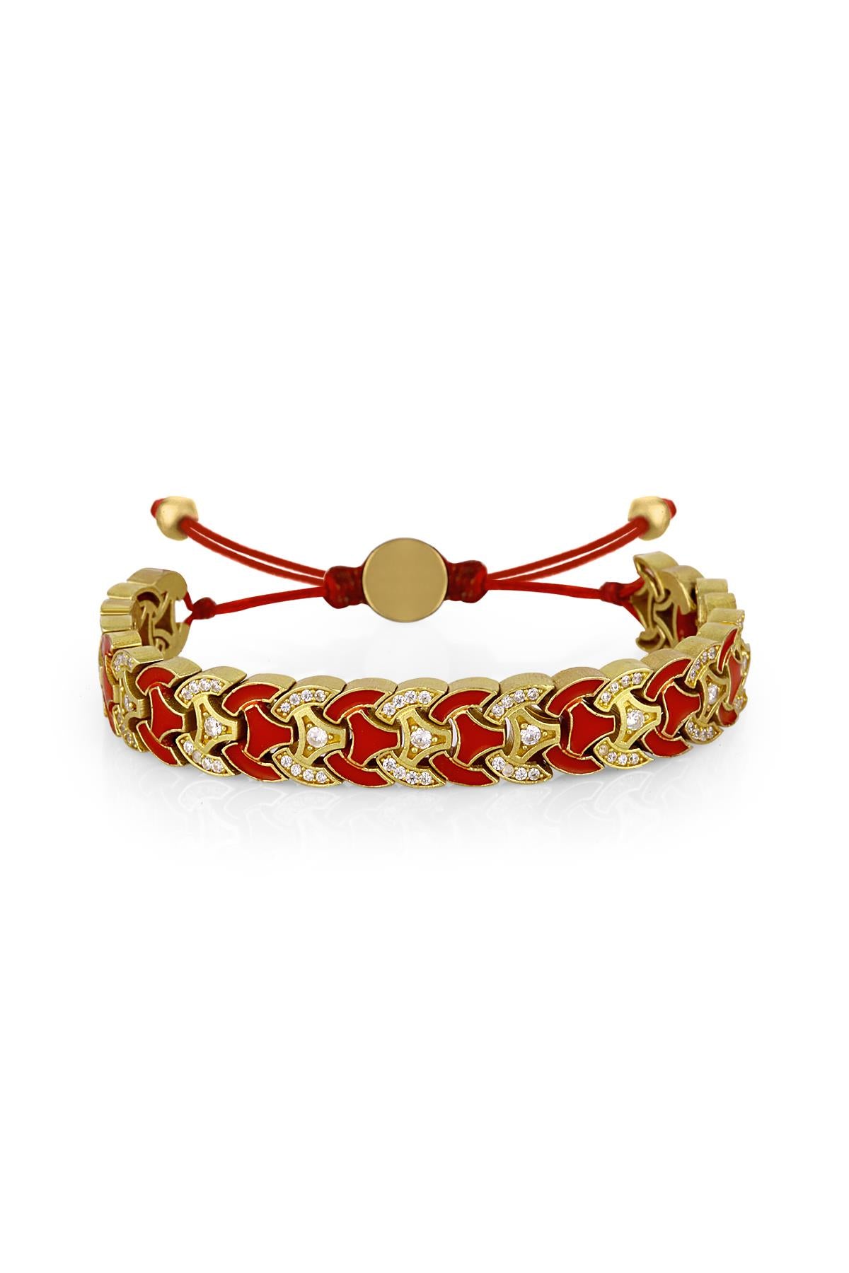 FRNCH Aura Gold Stone Red Bileklik