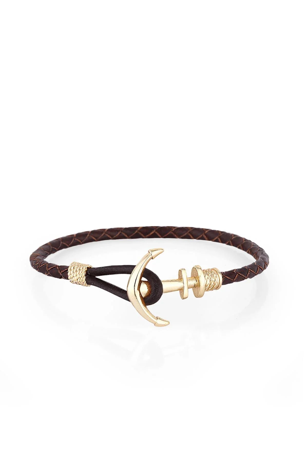 FRNCH Çapa Figürlü Gerçek Deri Handmade Erkek Bileklik FRJ11160-1260-RG