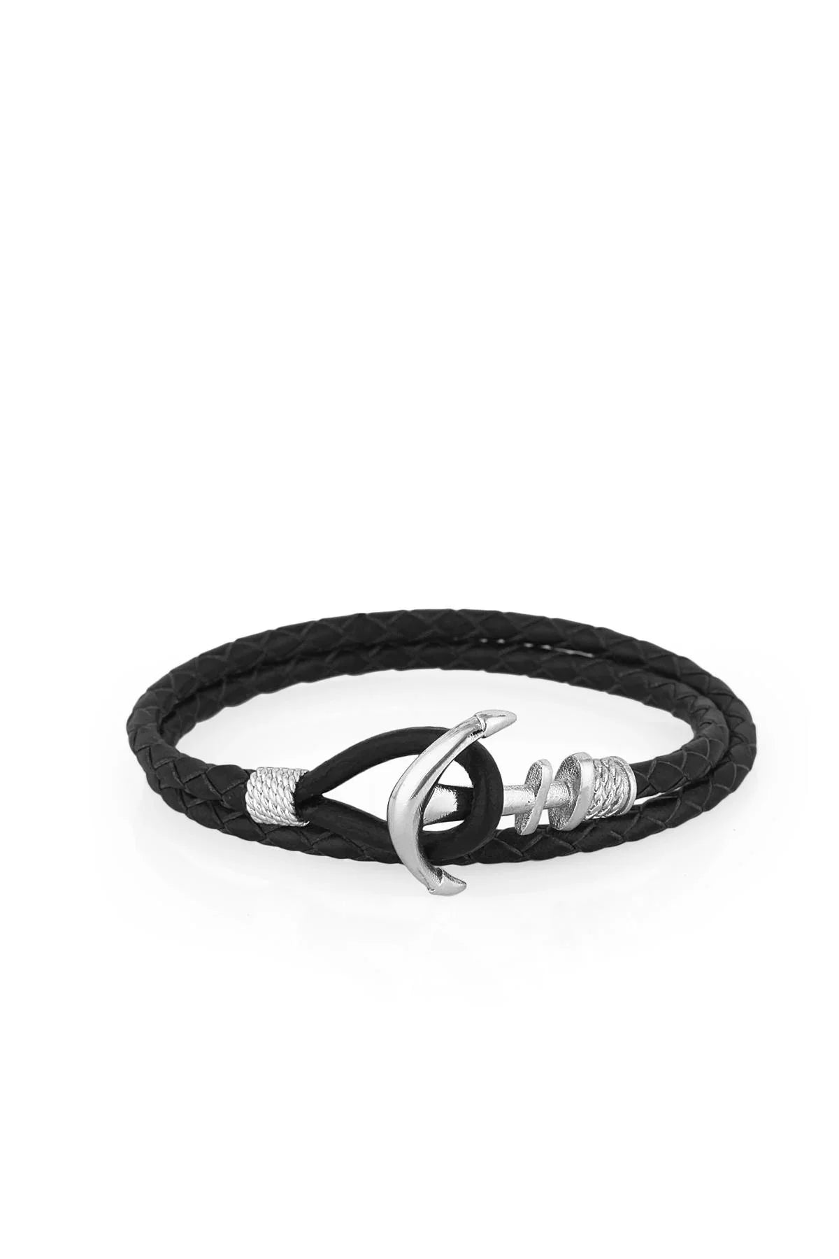 FRNCH Çapa Figürlü Gerçek Deri Handmade Erkek Bileklik FRJ11161-1261-BA