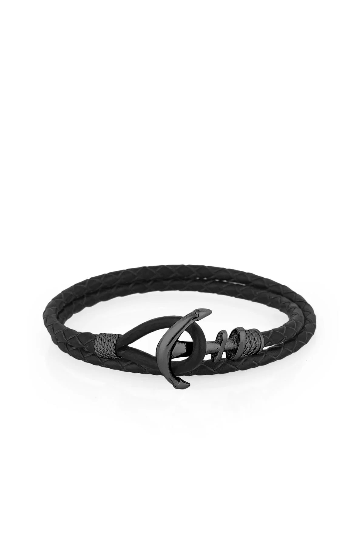 FRNCH Çapa Figürlü Gerçek Deri Handmade Erkek Bileklik FRJ11161-1261-BB