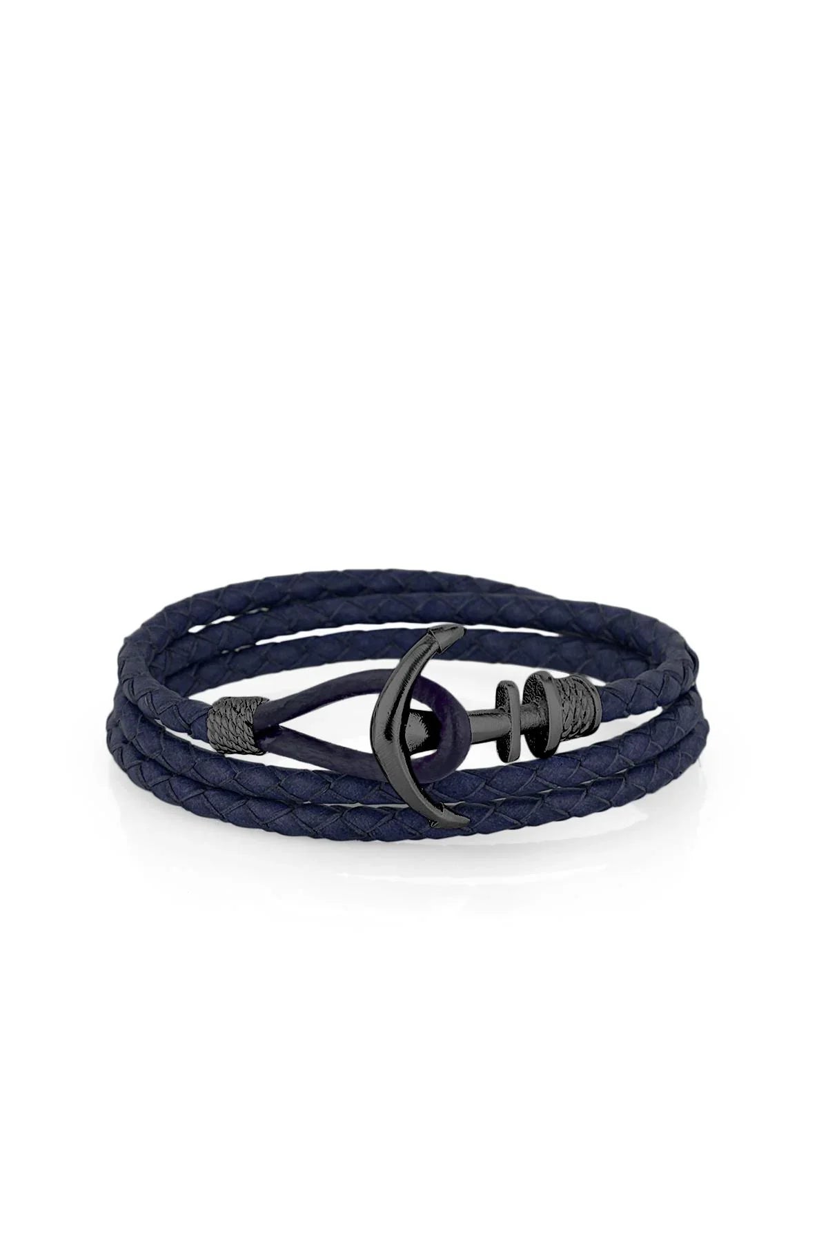 FRNCH Çapa Figürlü Gerçek Deri Handmade Erkek Bileklik FRJ11162-1262-TB