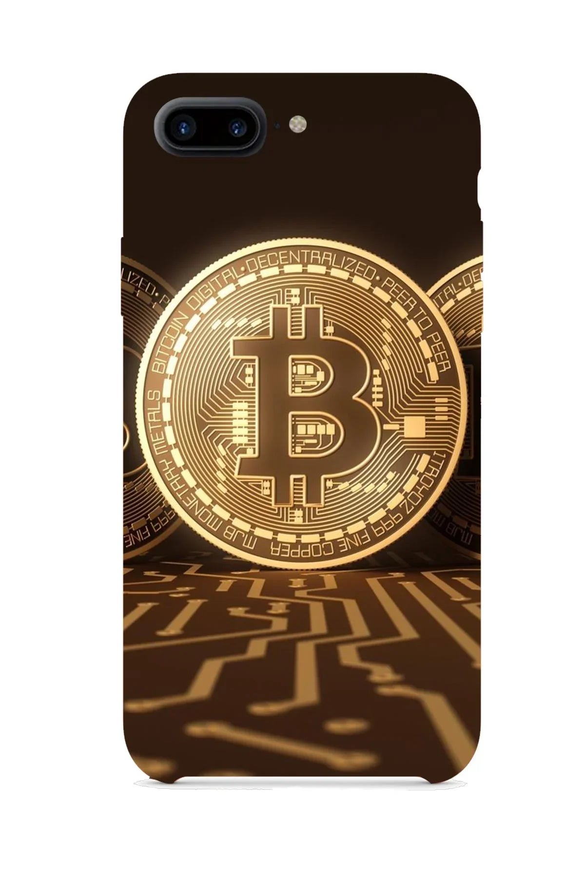 FRNCH CASE Apple İphone 8 Plus Uyumlu Bitcoin Figürlü İçi Kadife Lansman Slikon Telefon Kılıfı FRK10001-1001-8PLUS