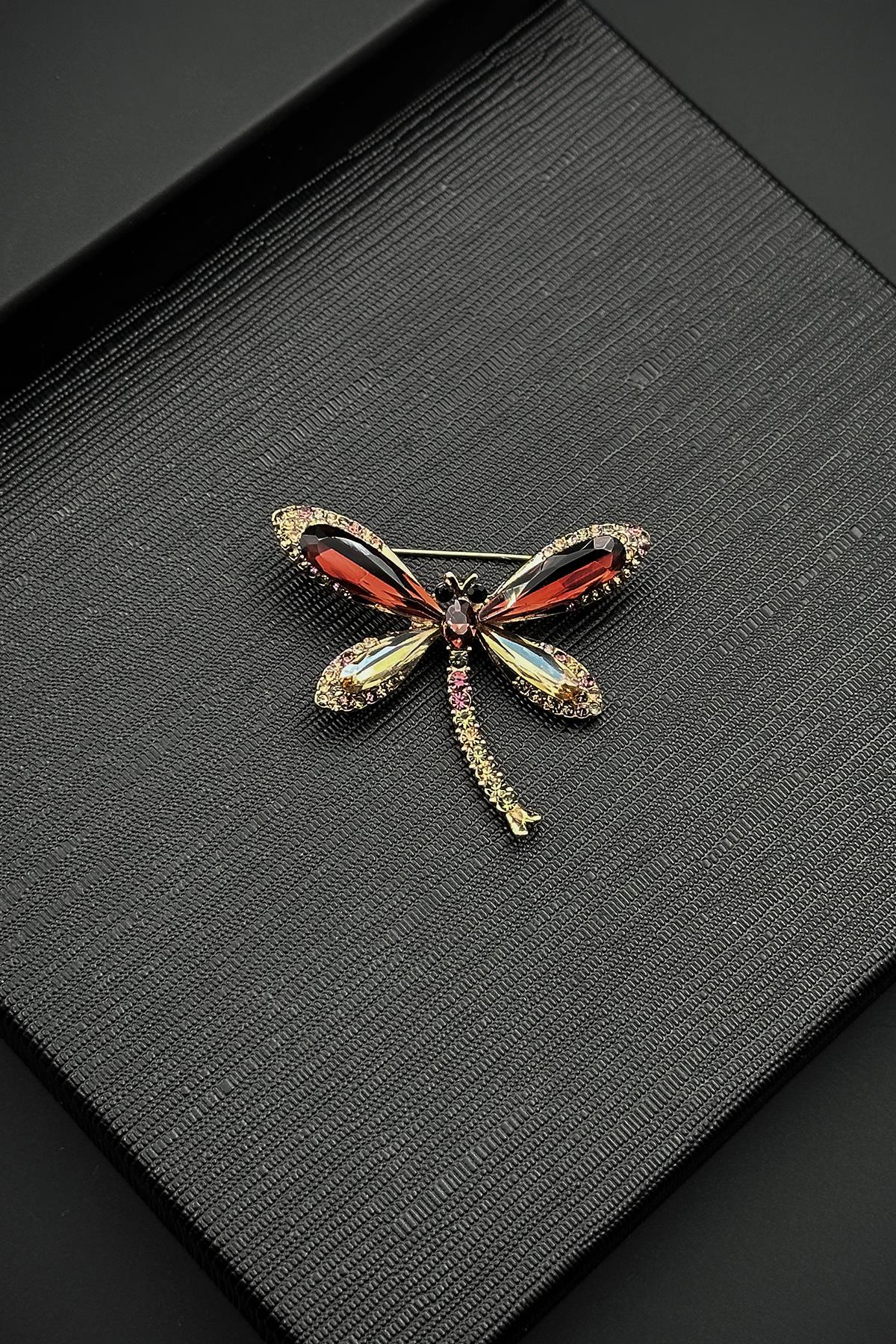 FRNCH Figürlü Çok Renkli Kadın Broş FRB1002-102-CK