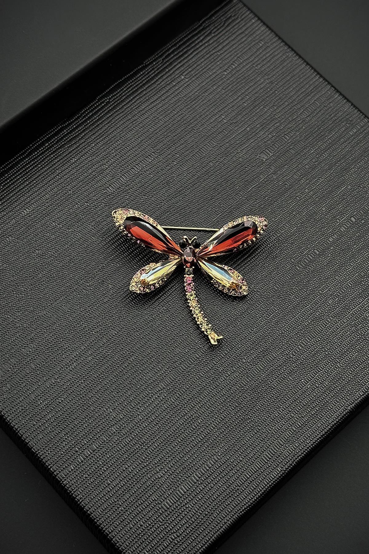 FRNCH Figürlü Çok Renkli Kadın Broş FRB1002-102-CK