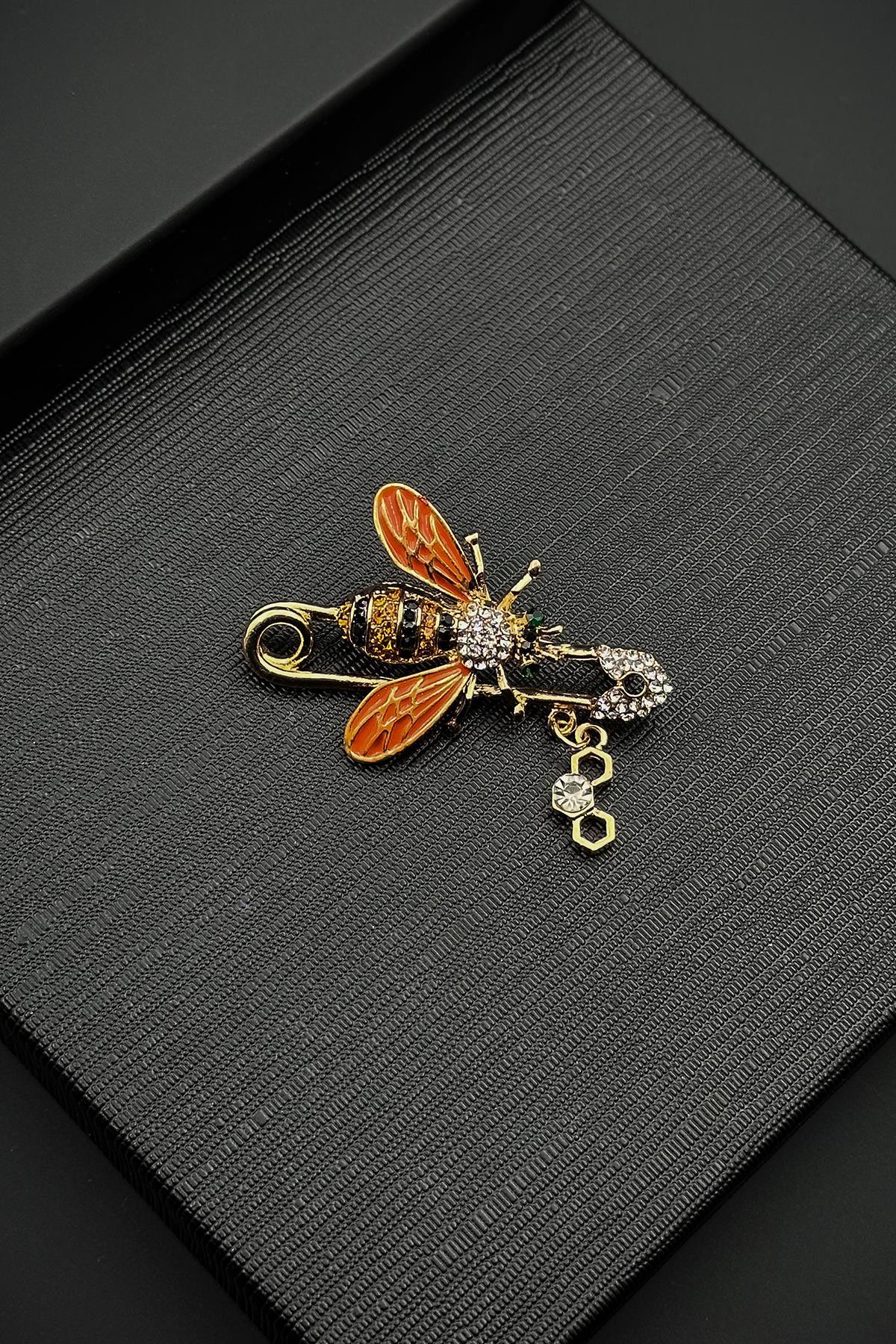 FRNCH Figürlü Çok Renkli Kadın Broş FRB1006-106-CK