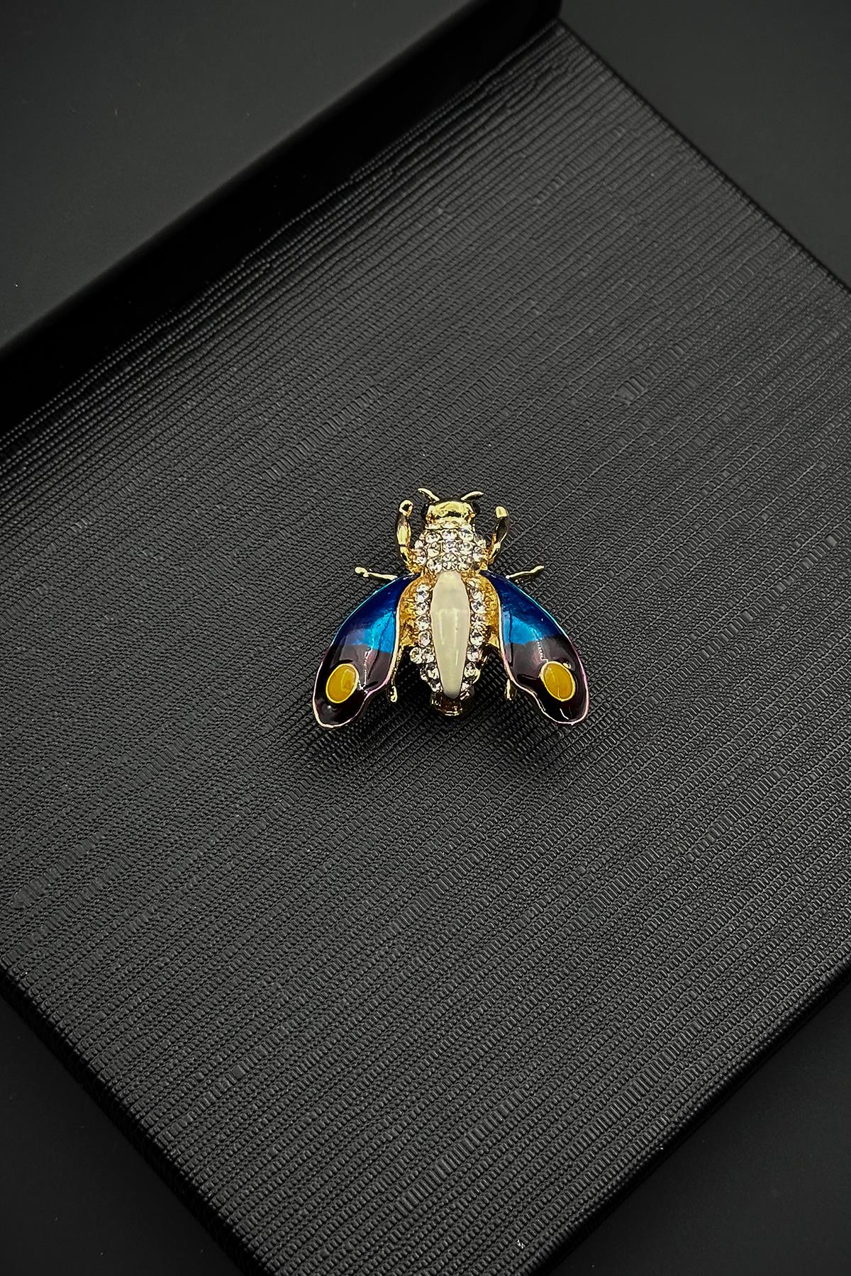 FRNCH Figürlü Çok Renkli Kadın Broş FRB1008-108-CK