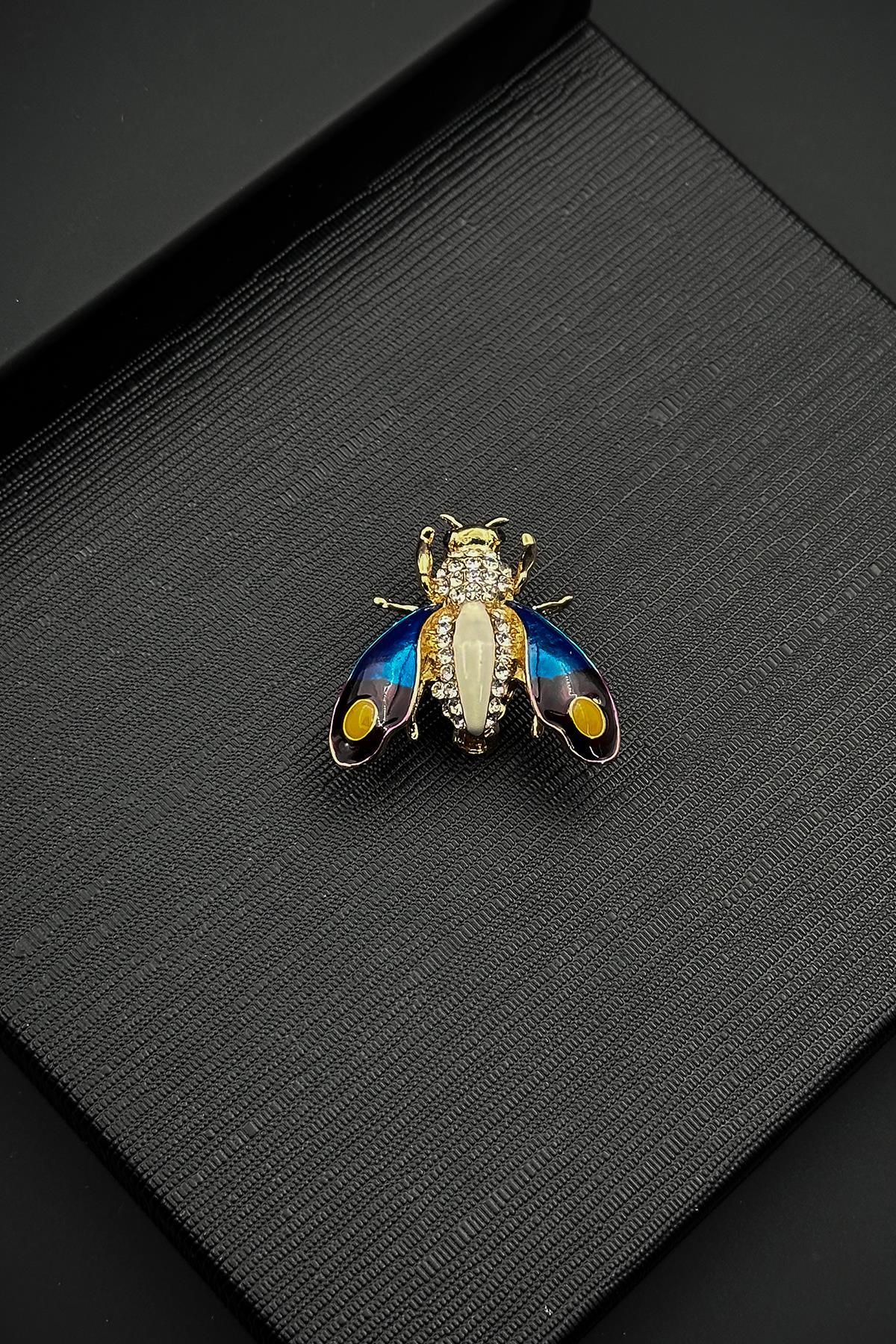 FRNCH Figürlü Çok Renkli Kadın Broş FRB1008-108-CK