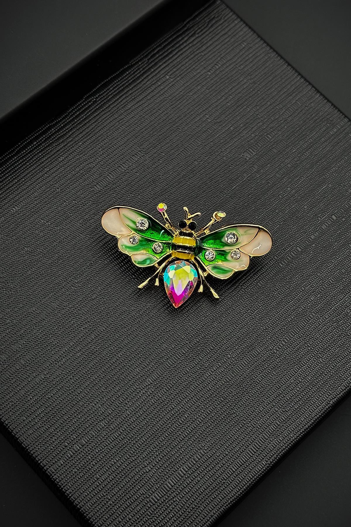 FRNCH Figürlü Çok Renkli Kadın Broş FRB1014-114-CK