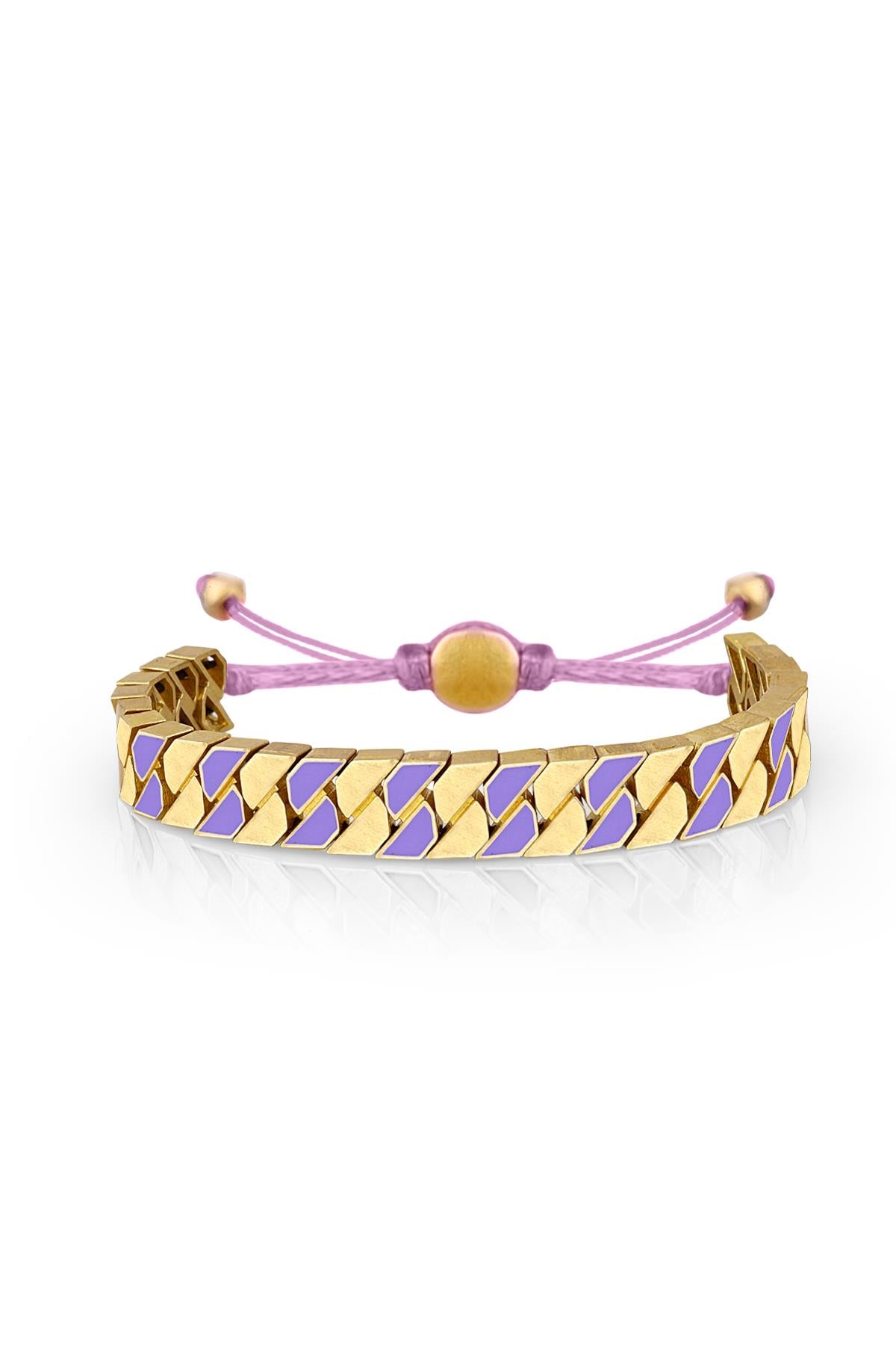 FRNCH Gold Purple Chain Bileklik
