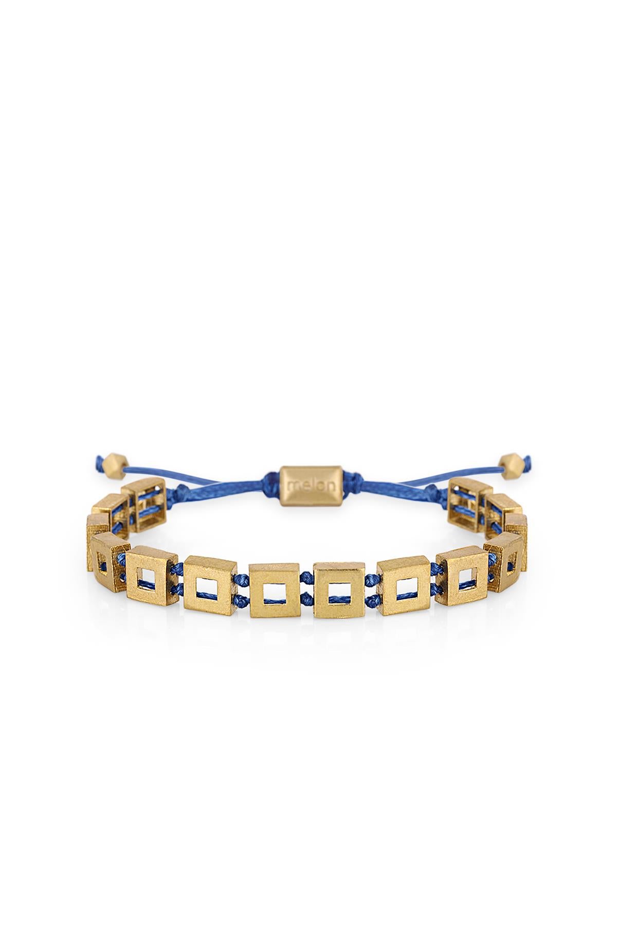 FRNCH Gold Square Blue Bileklik