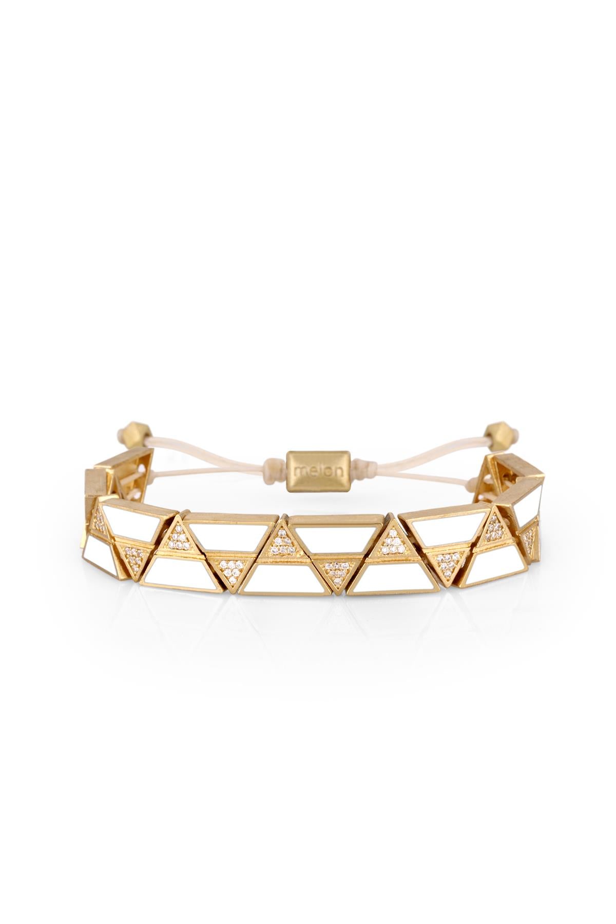 FRNCH Gold Zigzag White Bileklik