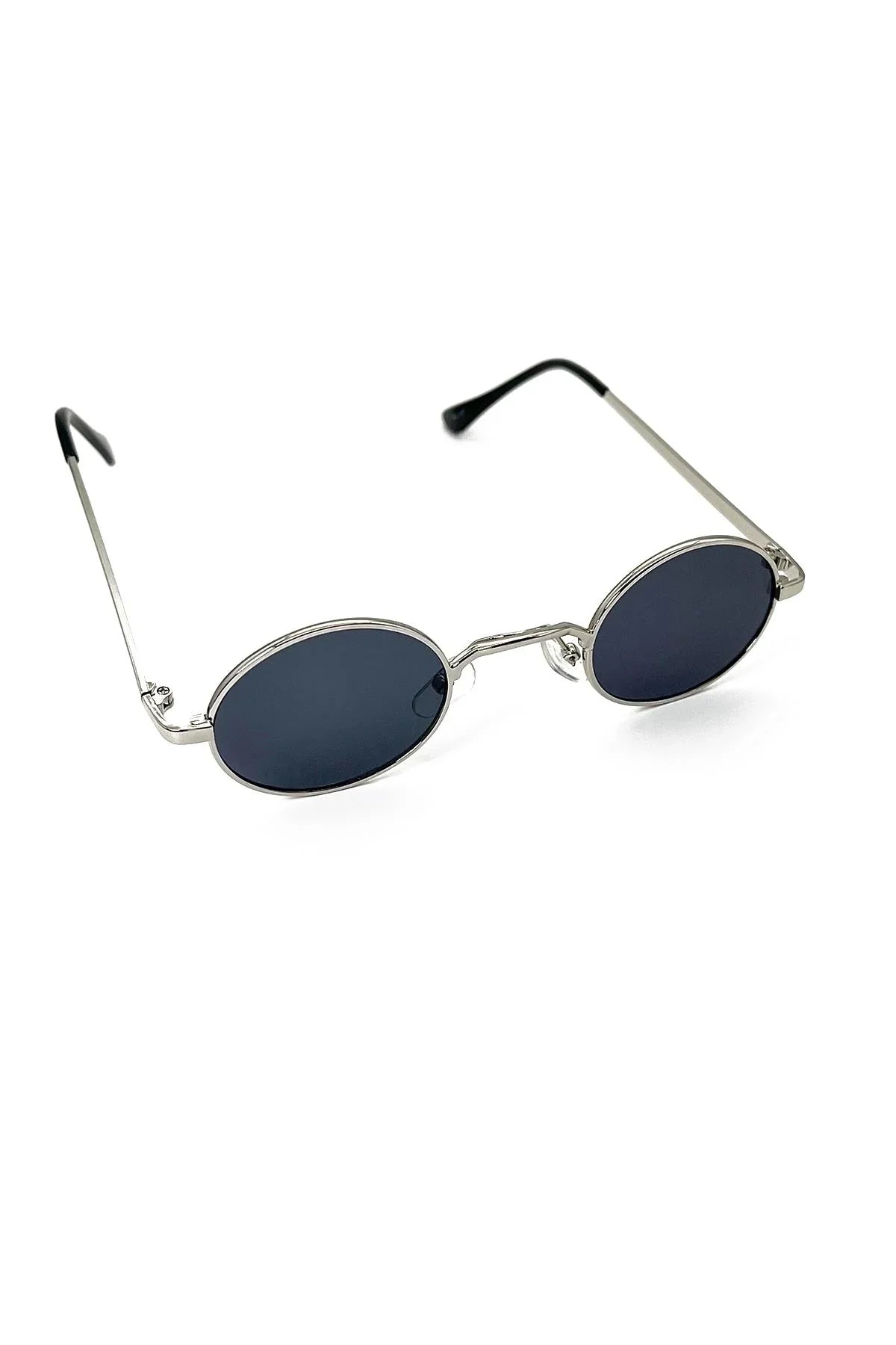 FRNCH Gri Çerçeve Siyah Cam Oval Erkek Güneş Gözlüğü FRG1009-109-A