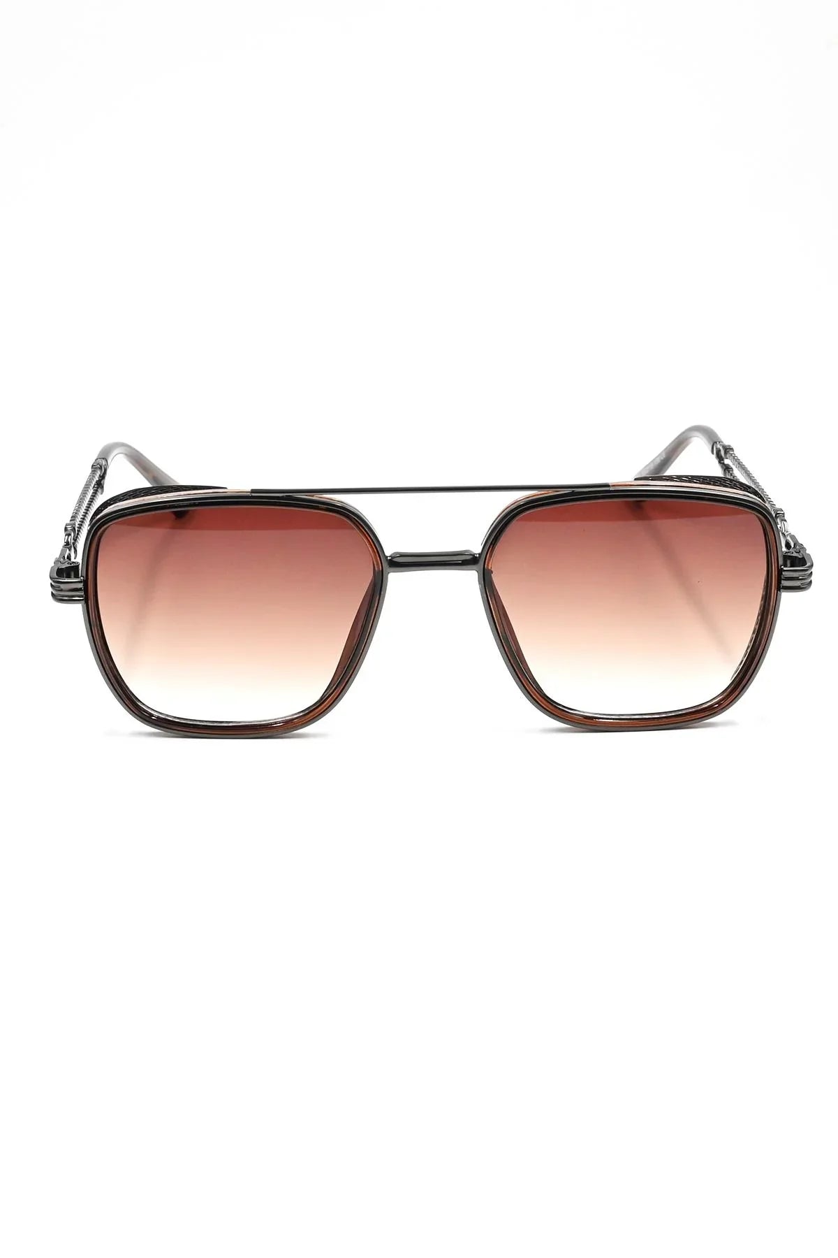 FRNCH Kahverengi Çerçeve Kahverengi Cam Dikdörtgen Model Erkek Güneş Gözlüğü FRG1072-172-K