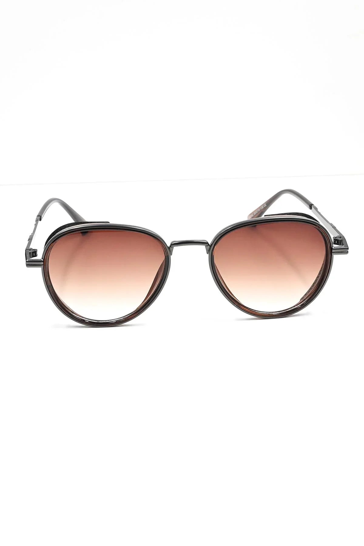 FRNCH Kahverengi Çerçeve Kahverengi Cam Oval Model Erkek Güneş Gözlüğü FRG1075-175-K2