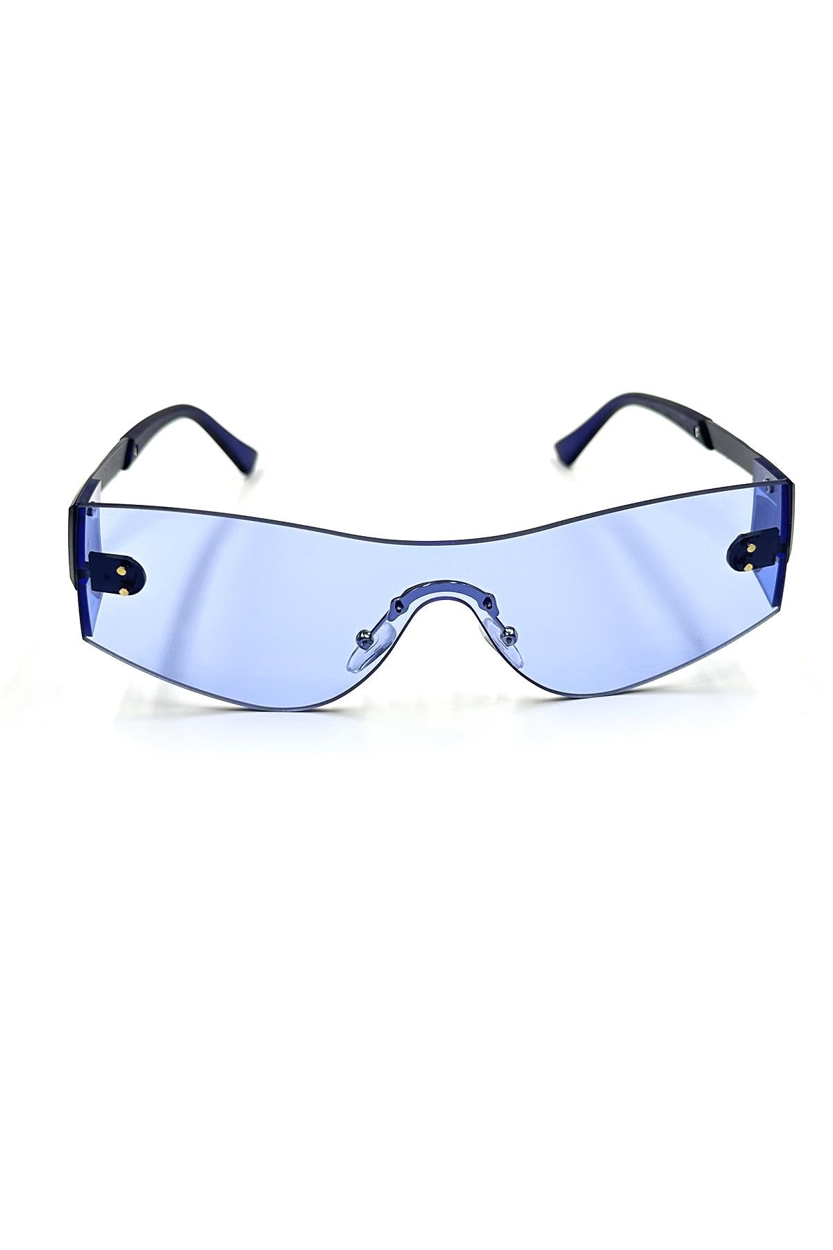 FRNCH Lacivert Çerçeve Mavi Cam Dikdörtgen Model Erkek Güneş Gözlüğü FRG1066-166-M