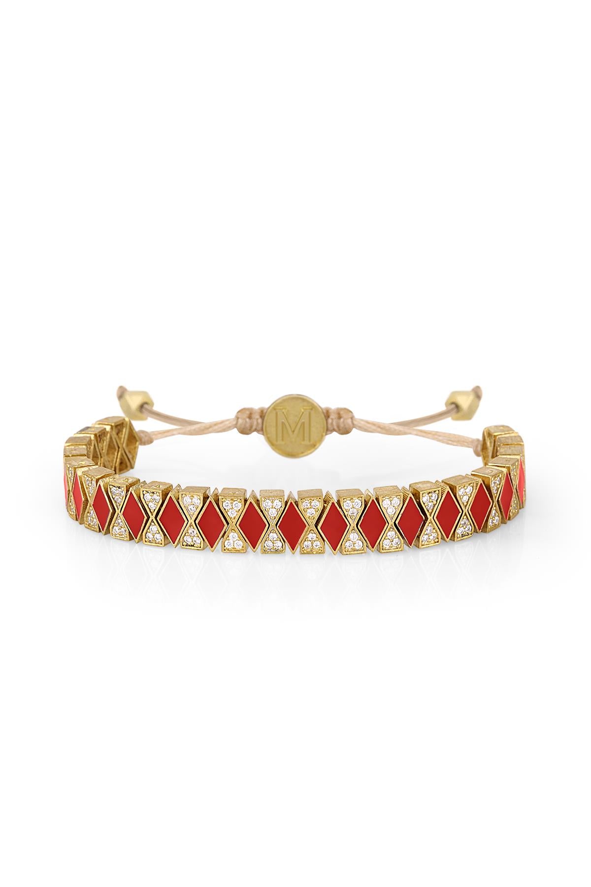 FRNCH Must Gold Red Stone Bileklik