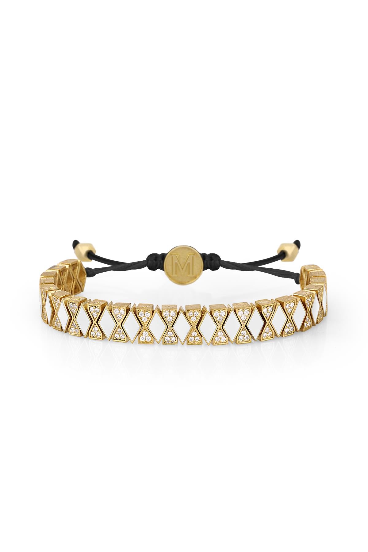 FRNCH Must Gold White Stone Bileklik
