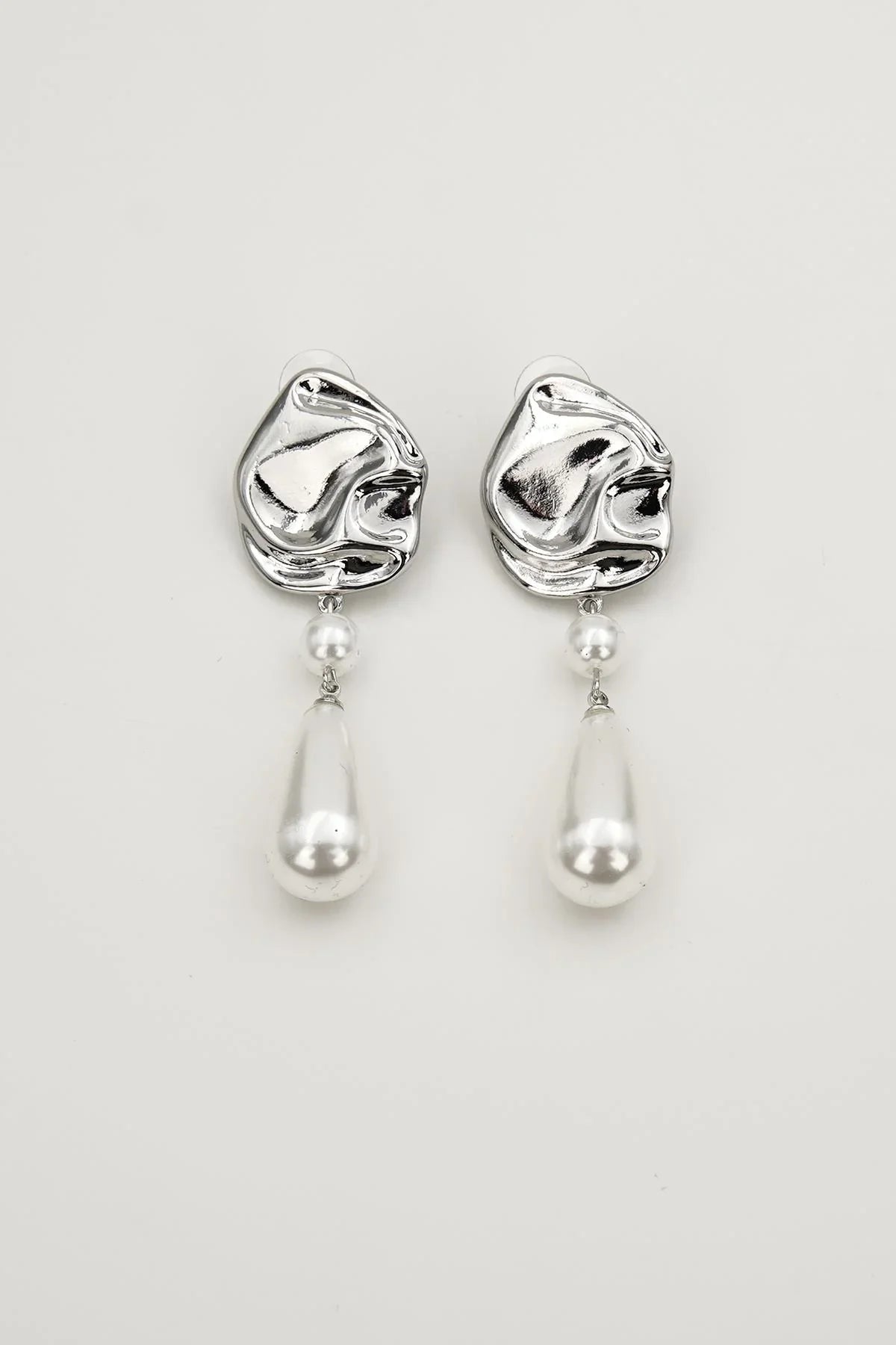 FRNCH Özel Tasarım Gümüş Renk Kadın Küpe FRJ50088-188-A