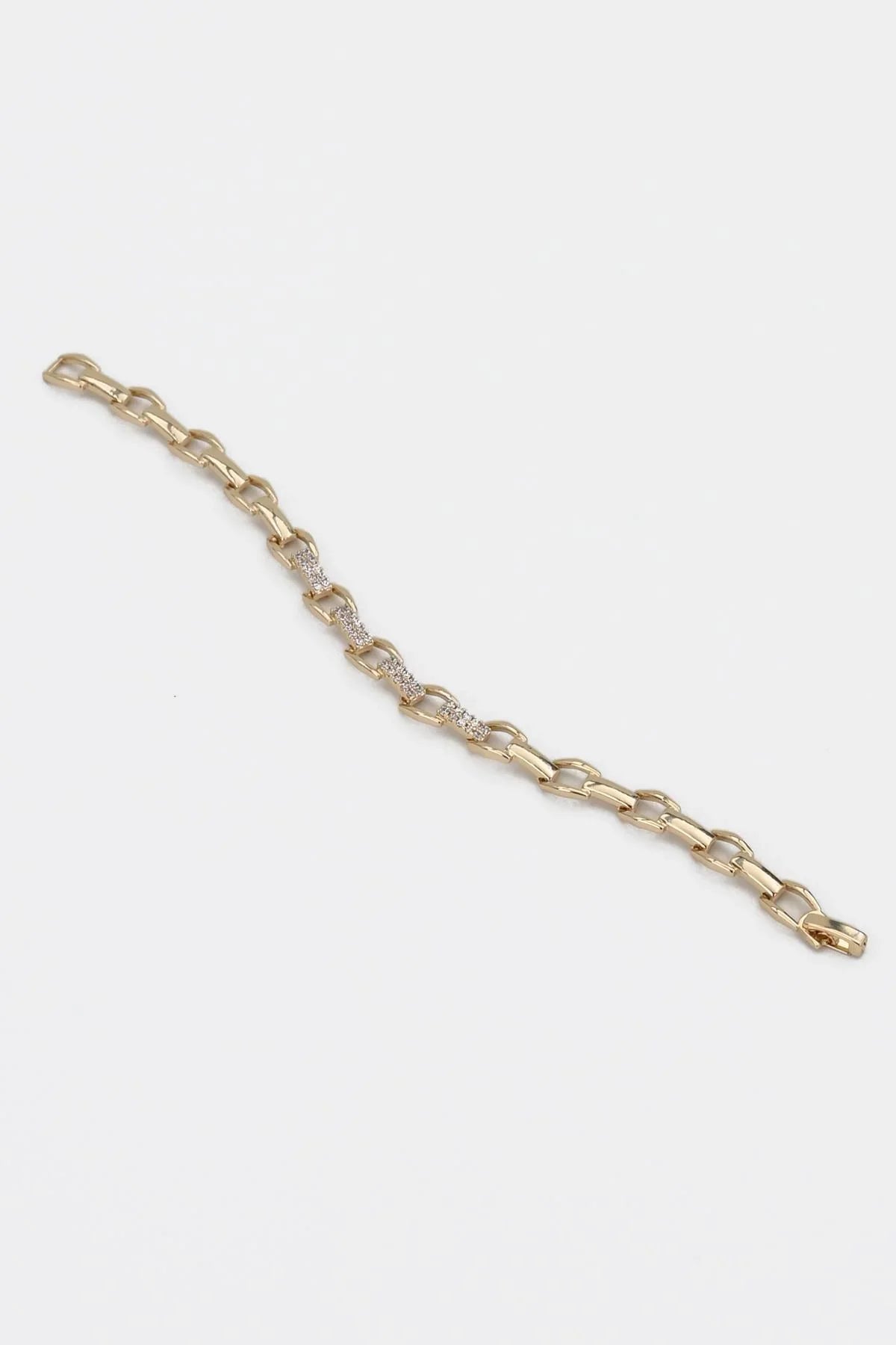 FRNCH Özel Tasarım Zirkon Taşlı Altın Renk Kadın Bileklik FRJ12508-3508-G