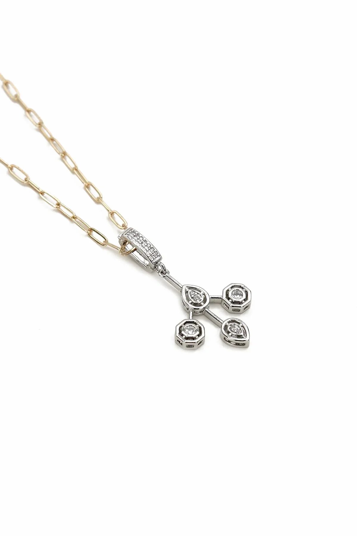 FRNCH Özel Tasarım Zirkon Taşlı Altın Renk Kadın Kolye FRJ30844-944-AG