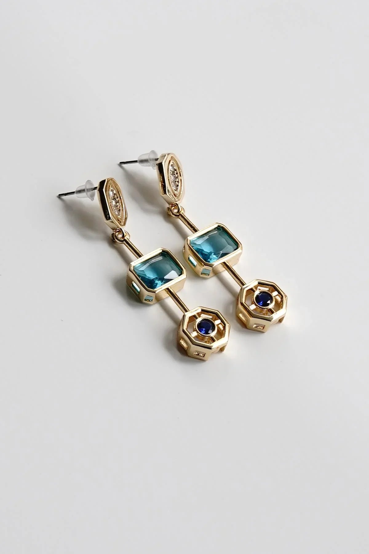 FRNCH Özel Tasarım Zirkon Taşlı Altın Renk Kadın Küpe FRJ50060-160-G