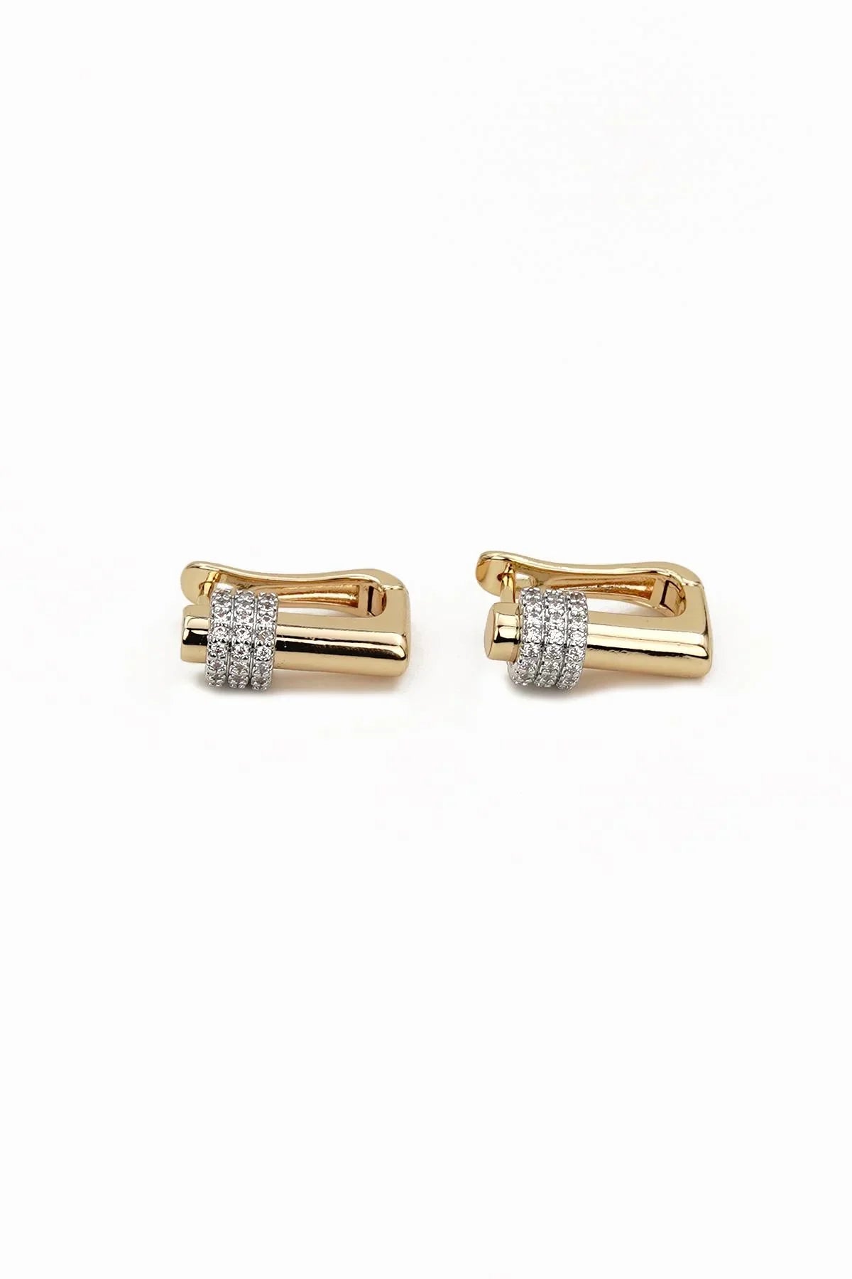 FRNCH Özel Tasarım Zirkon Taşlı Altın Renk Kadın Küpe FRJ50068-168-G