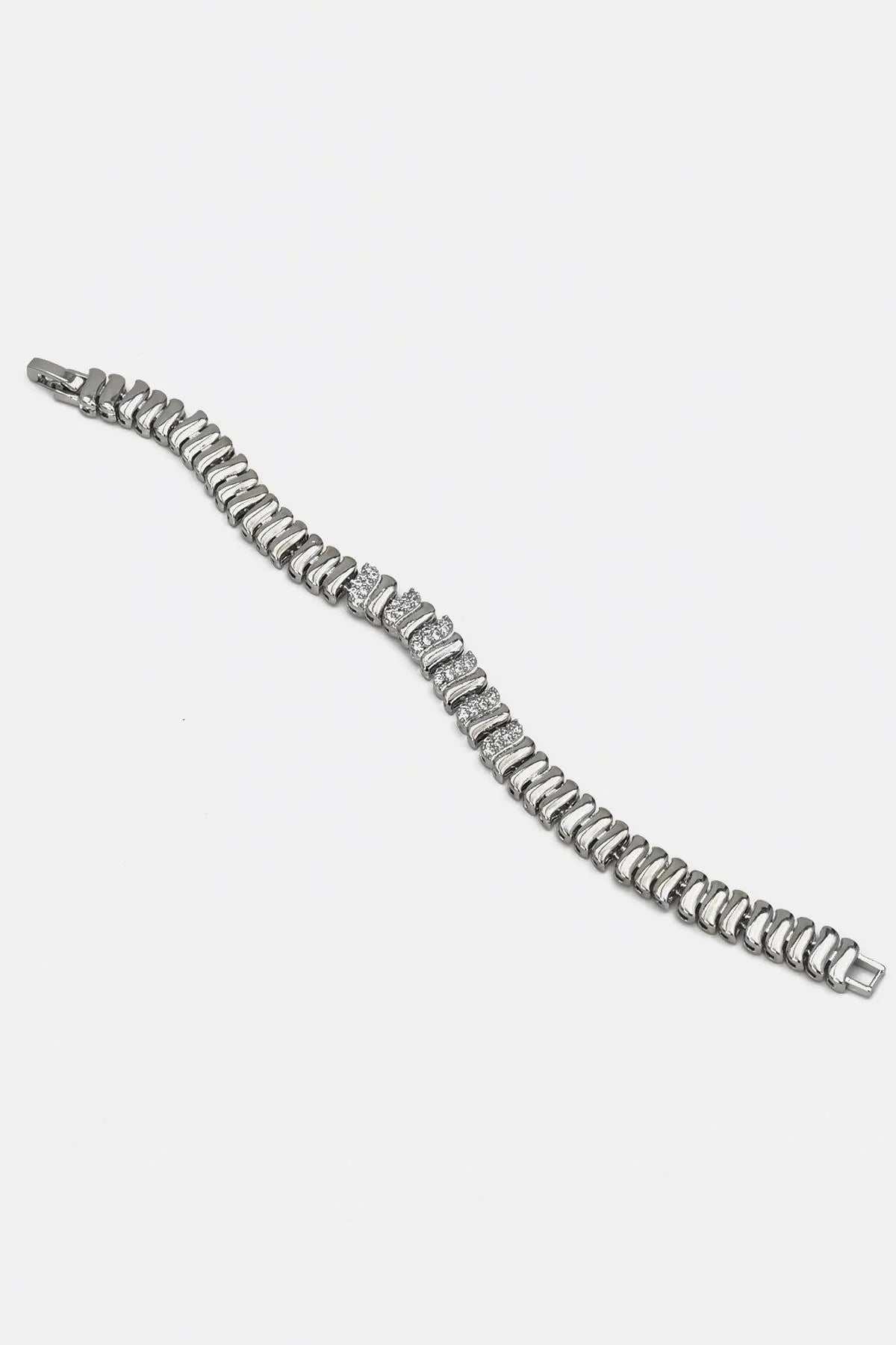 FRNCH Özel Tasarım Zirkon Taşlı Gümüş Renk Kadın Bileklik FRJ12505-3505-A