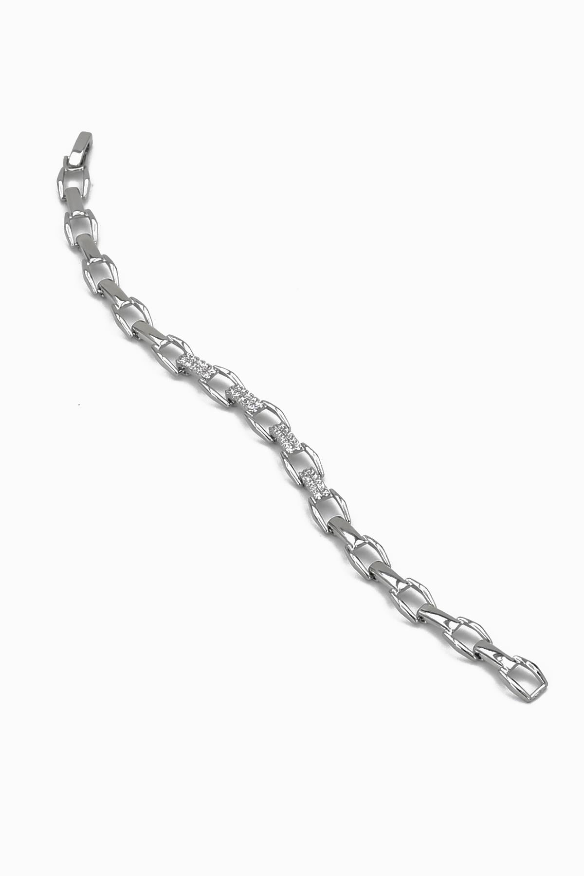 FRNCH Özel Tasarım Zirkon Taşlı Gümüş Renk Kadın Bileklik FRJ12508-3508-A