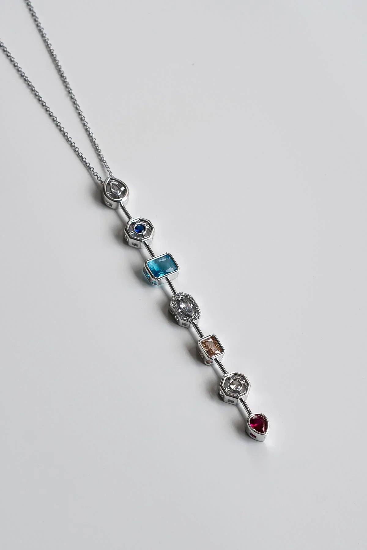 FRNCH Özel Tasarım Zirkon Taşlı Gümüş Renk Kadın Kolye FRJ30836-936-G2