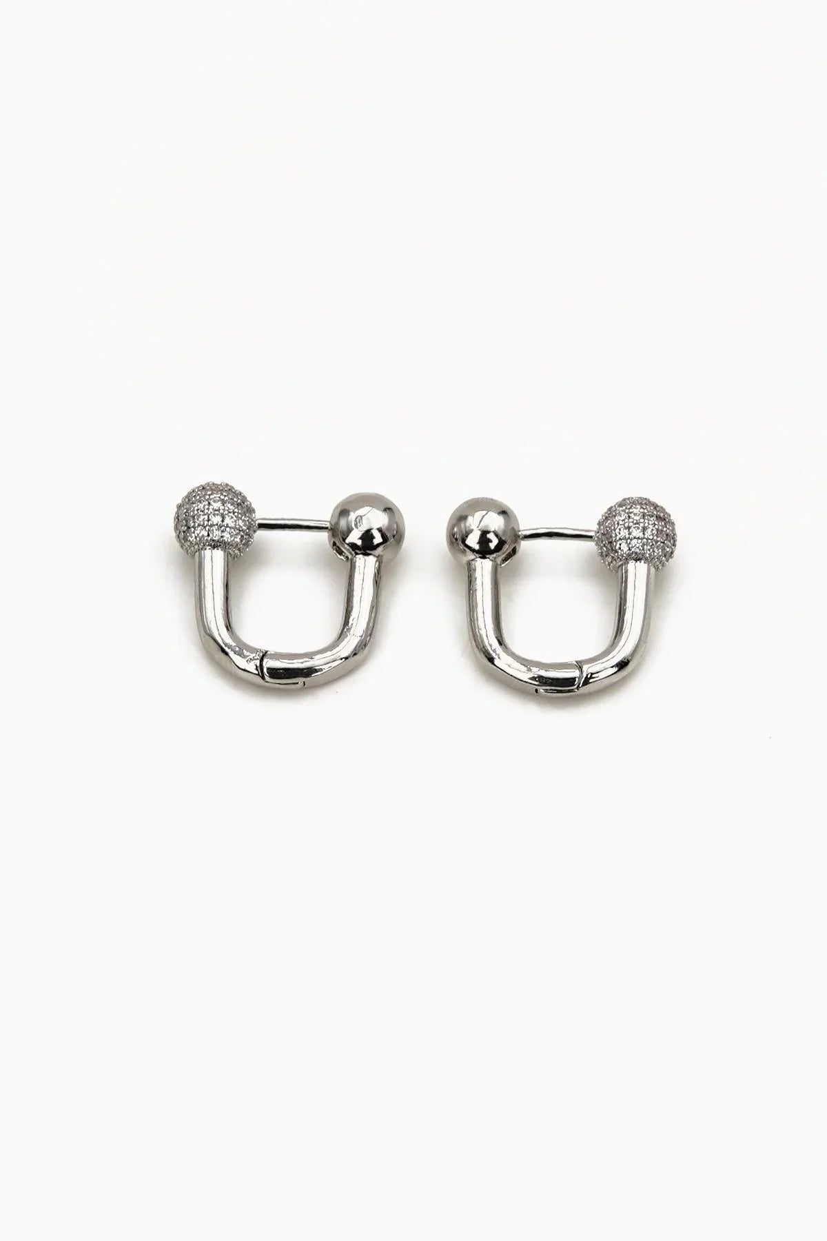 FRNCH Özel Tasarım Zirkon Taşlı Gümüş Renk Kadın Küpe FRJ50072-172-A