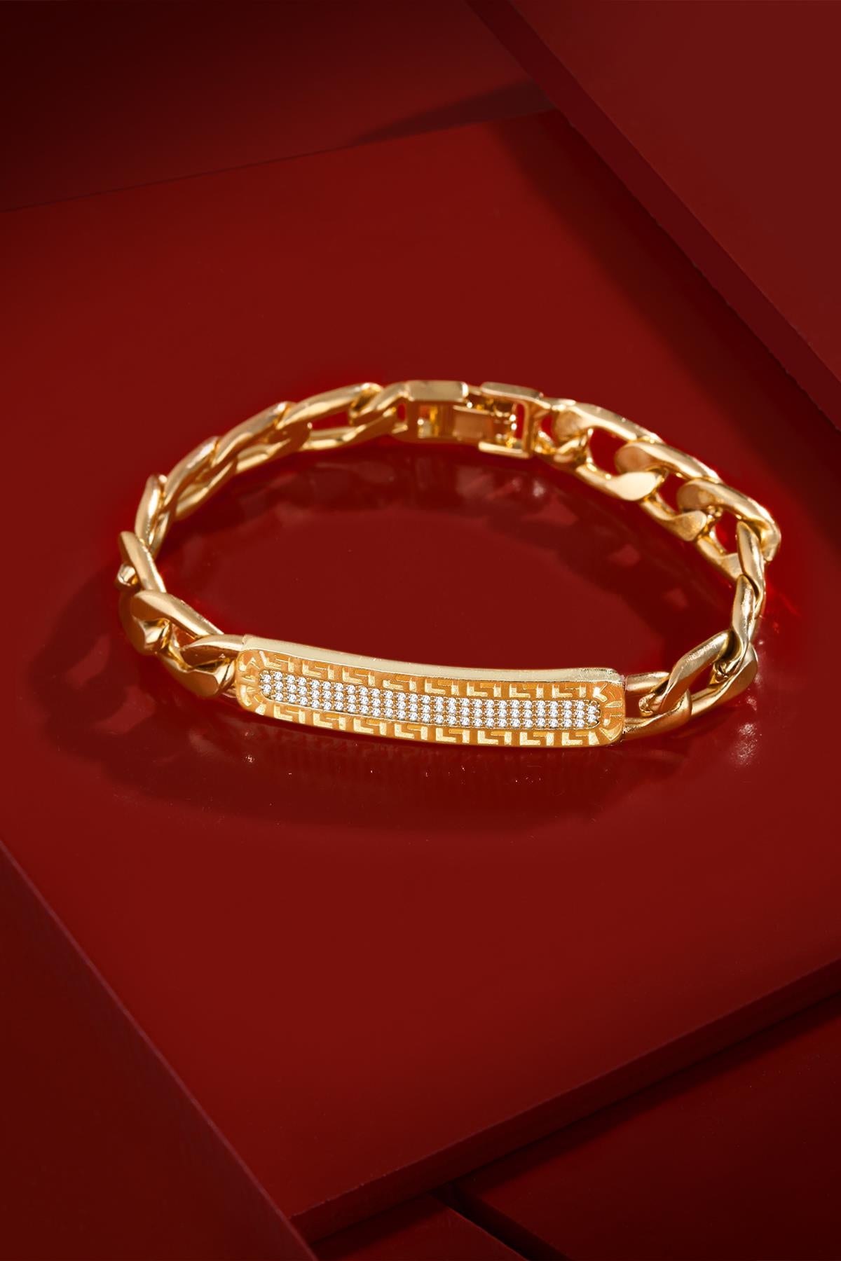 FRNCH Parlak Zirkon Taşlı Motifli Kadın Bileklik FRJ11190-1290-G