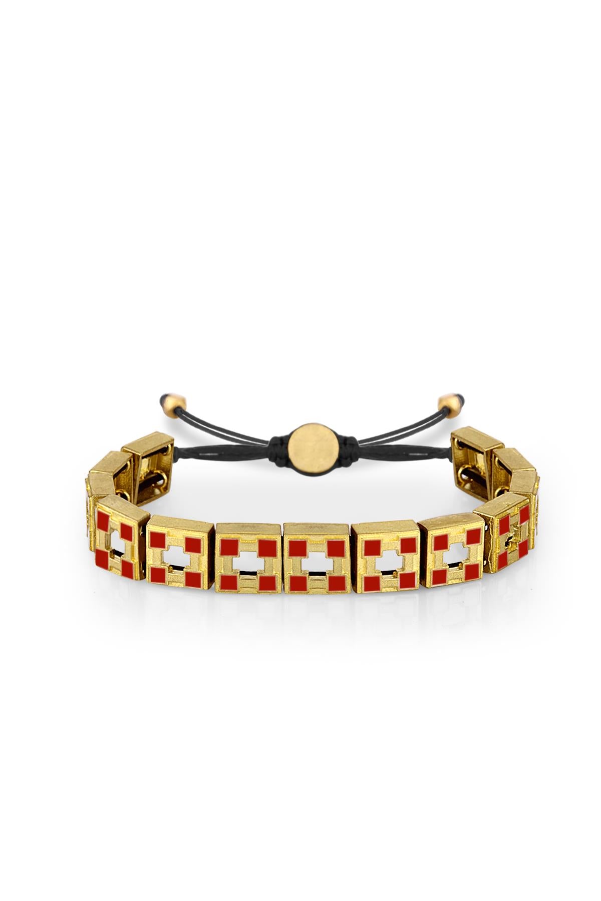FRNCH Red Checkers Bileklik