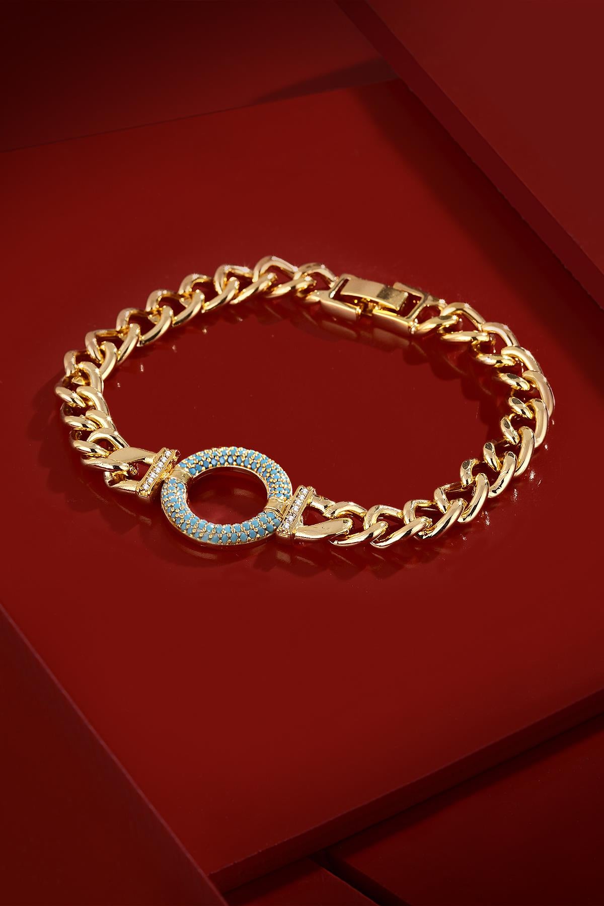 FRNCH Renkli Parlak Zirkon Taşlı Kadın Bileklik FRJ11185-1285-G