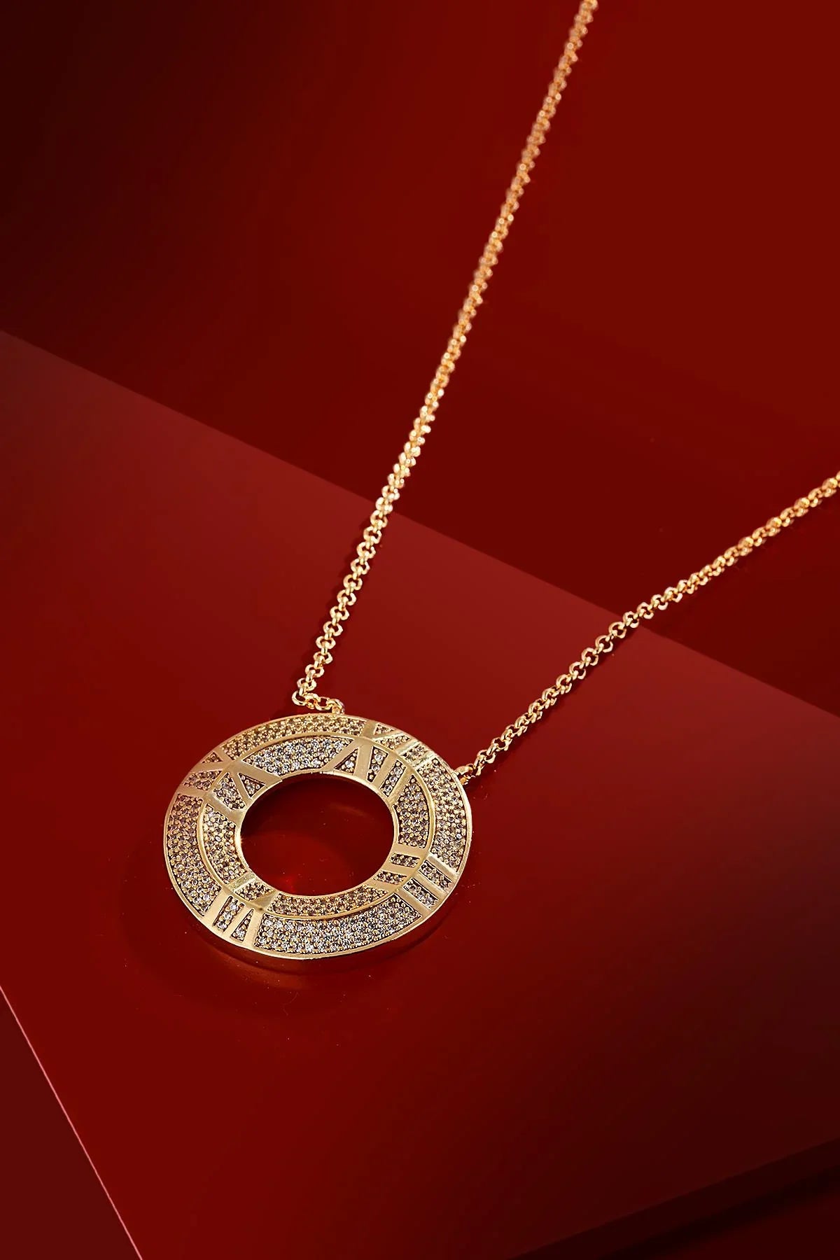 FRNCH Roma Rakamlı Zirkon Taşlı Kadın Kolye FRJ30423-523-G