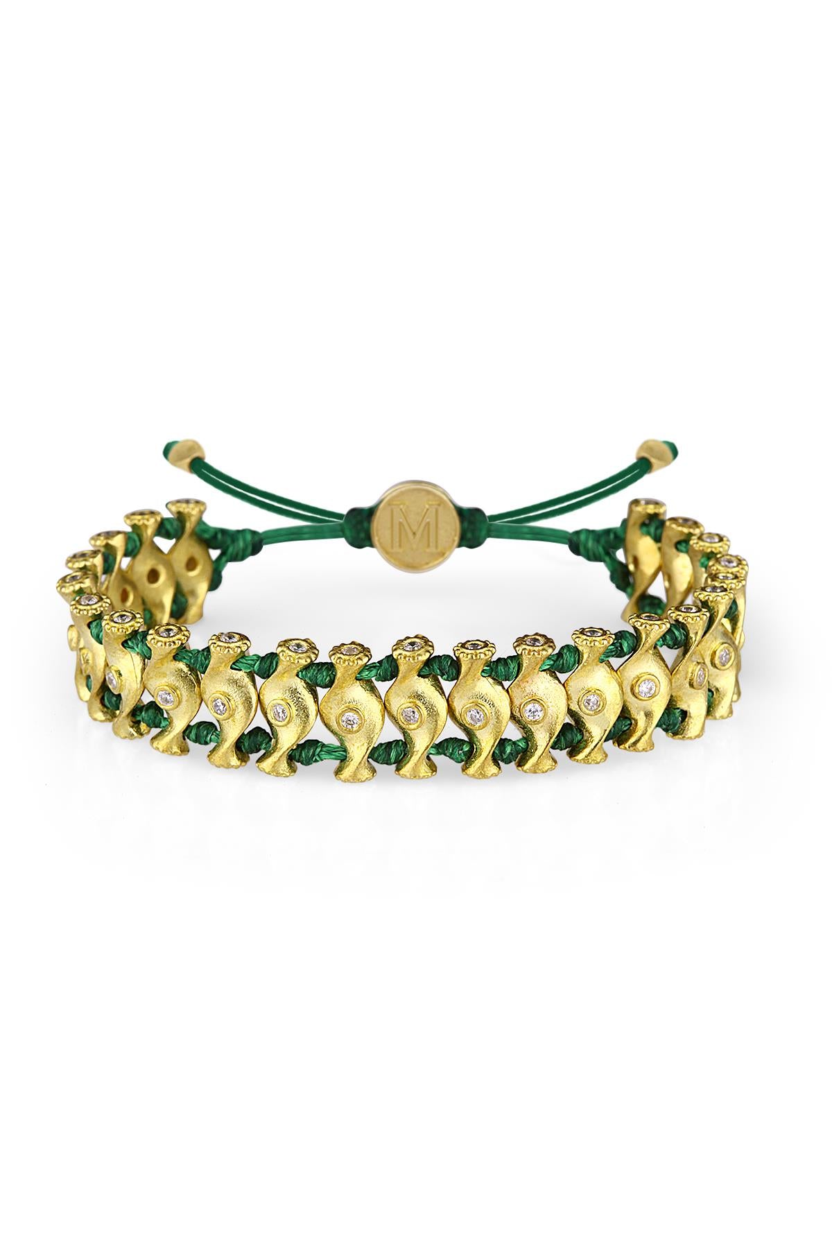 FRNCH Shero Gold Stone Green Bileklik