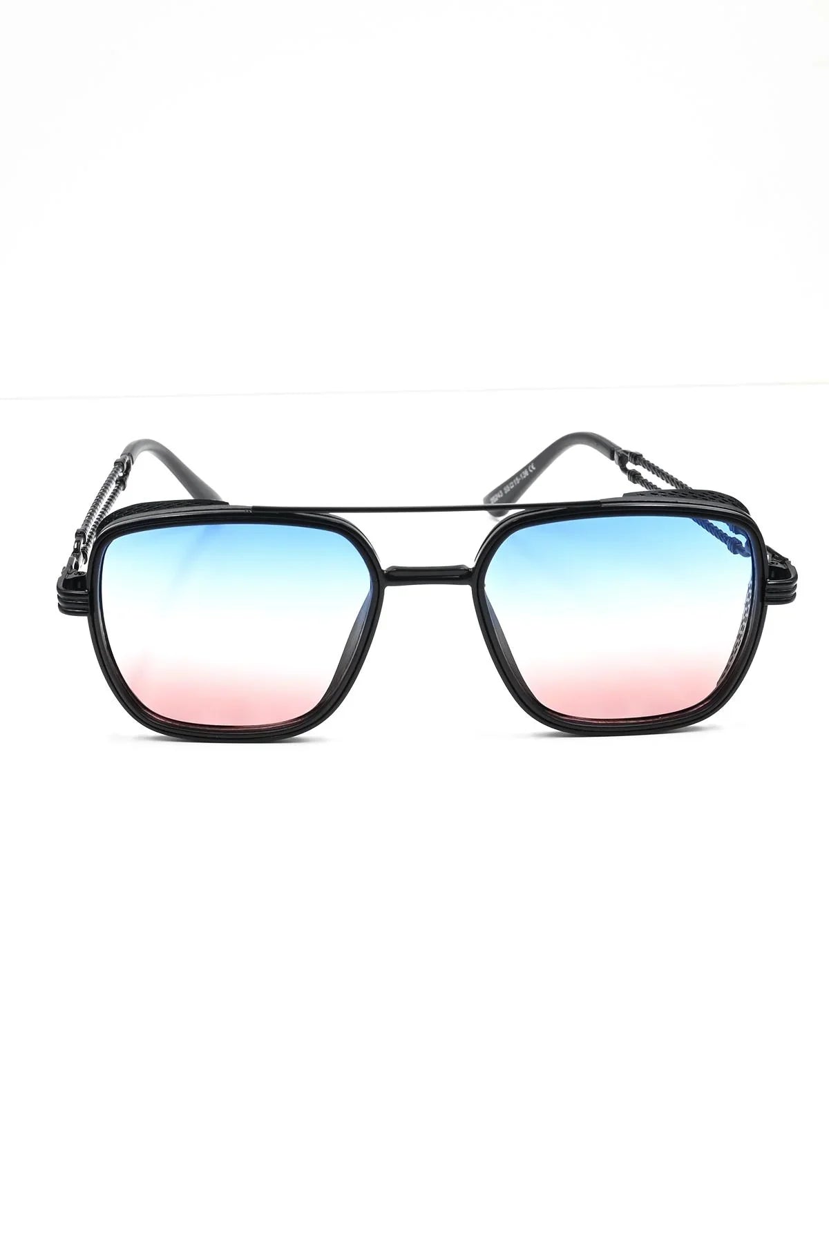 FRNCH Siyah Çerçeve Mavi Cam Dikdörtgen Model Erkek Güneş Gözlüğü FRG1073-173-SMK