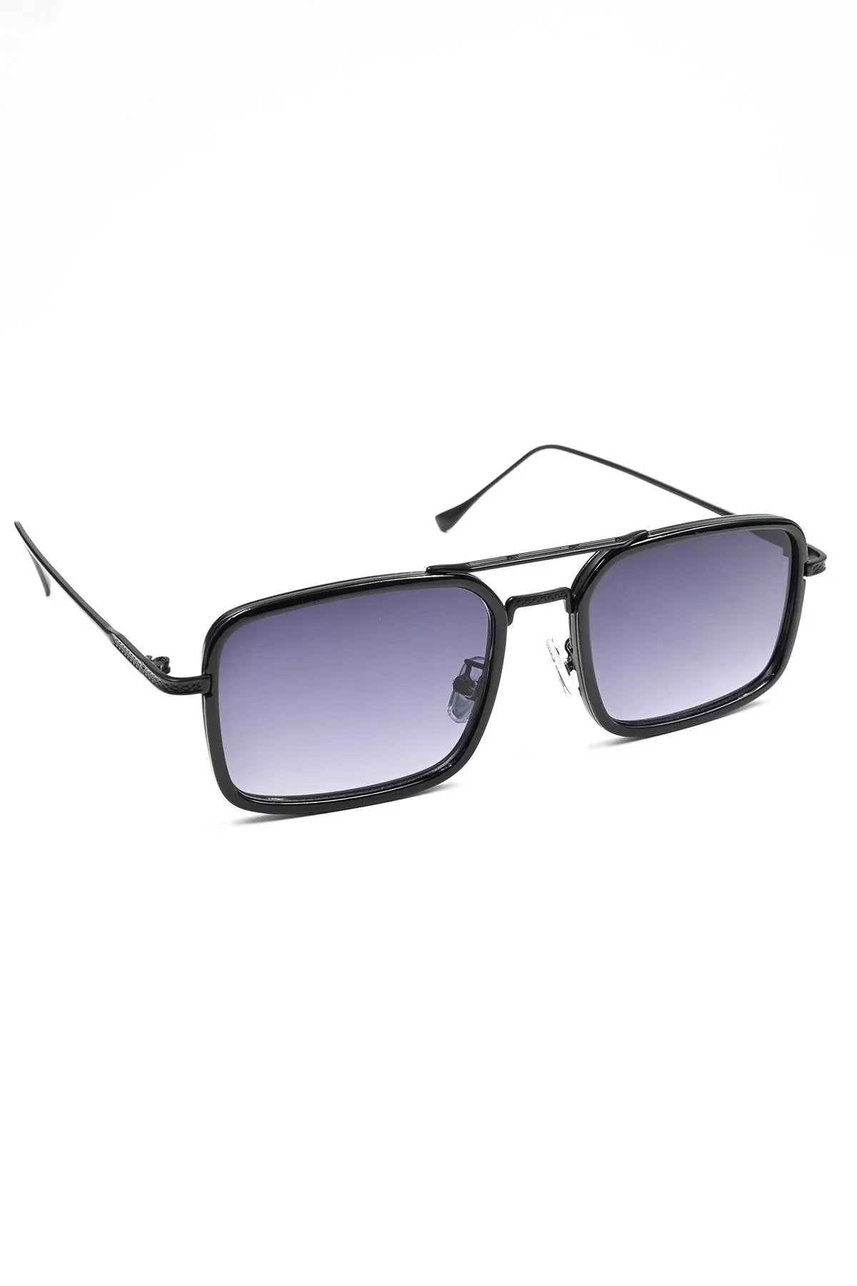 FRNCH Siyah Çerçeve Mor Cam Dikdörtgen Model Erkek Güneş Gözlüğü FRG1074-174-SM