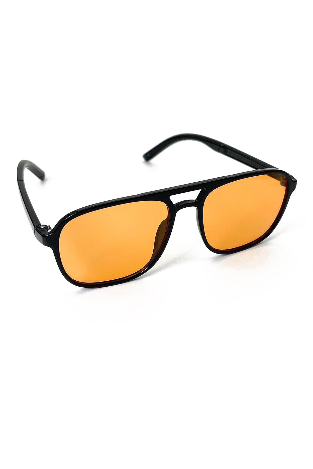 FRNCH Siyah Çerçeve Turuncu Cam Polarize Erkek Güneş Gözlüğü FRG1015-115-ST